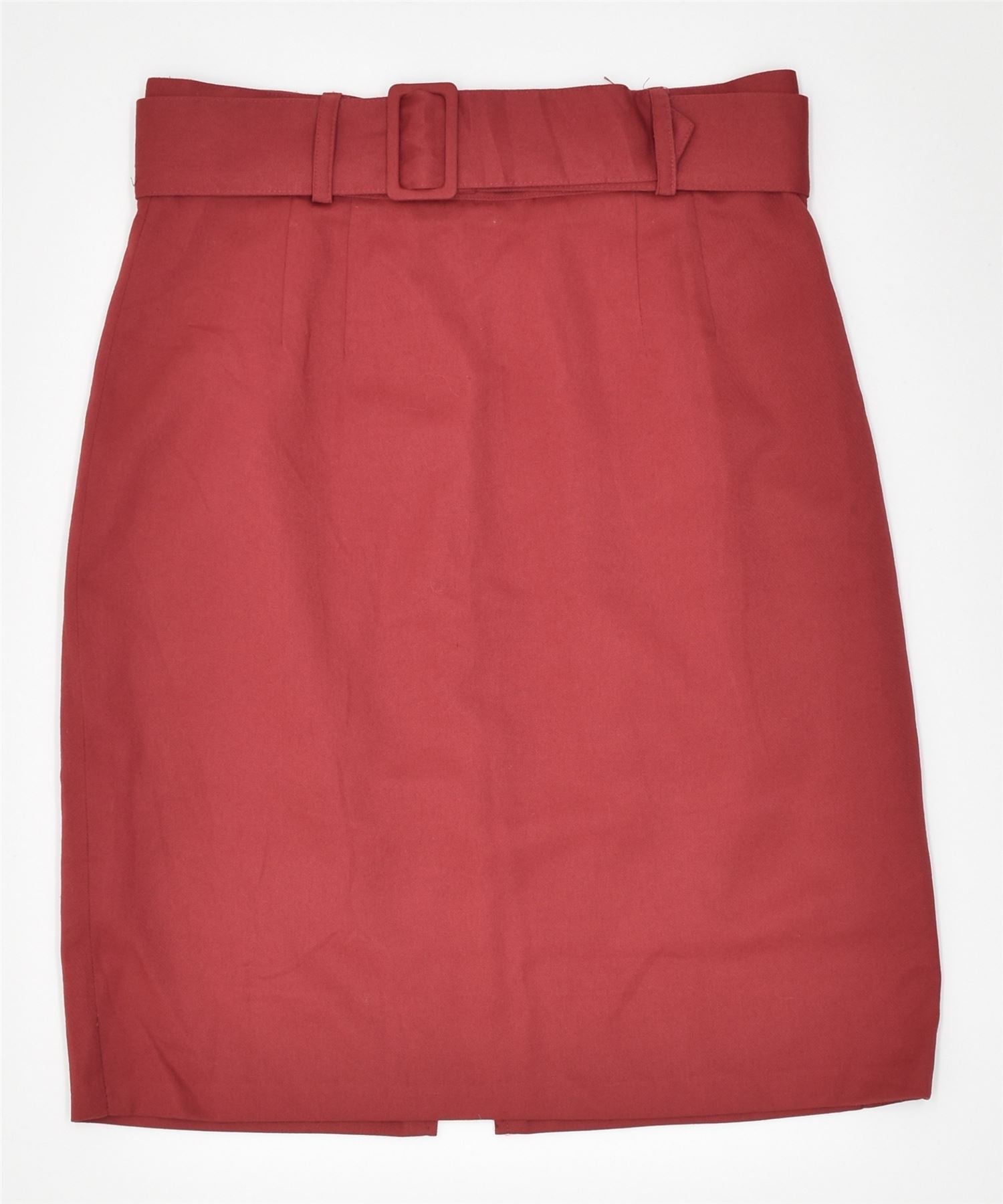 image of VINTAGE Womens Slim Midi Skirt IT 44 Medium W26 Red Polyester