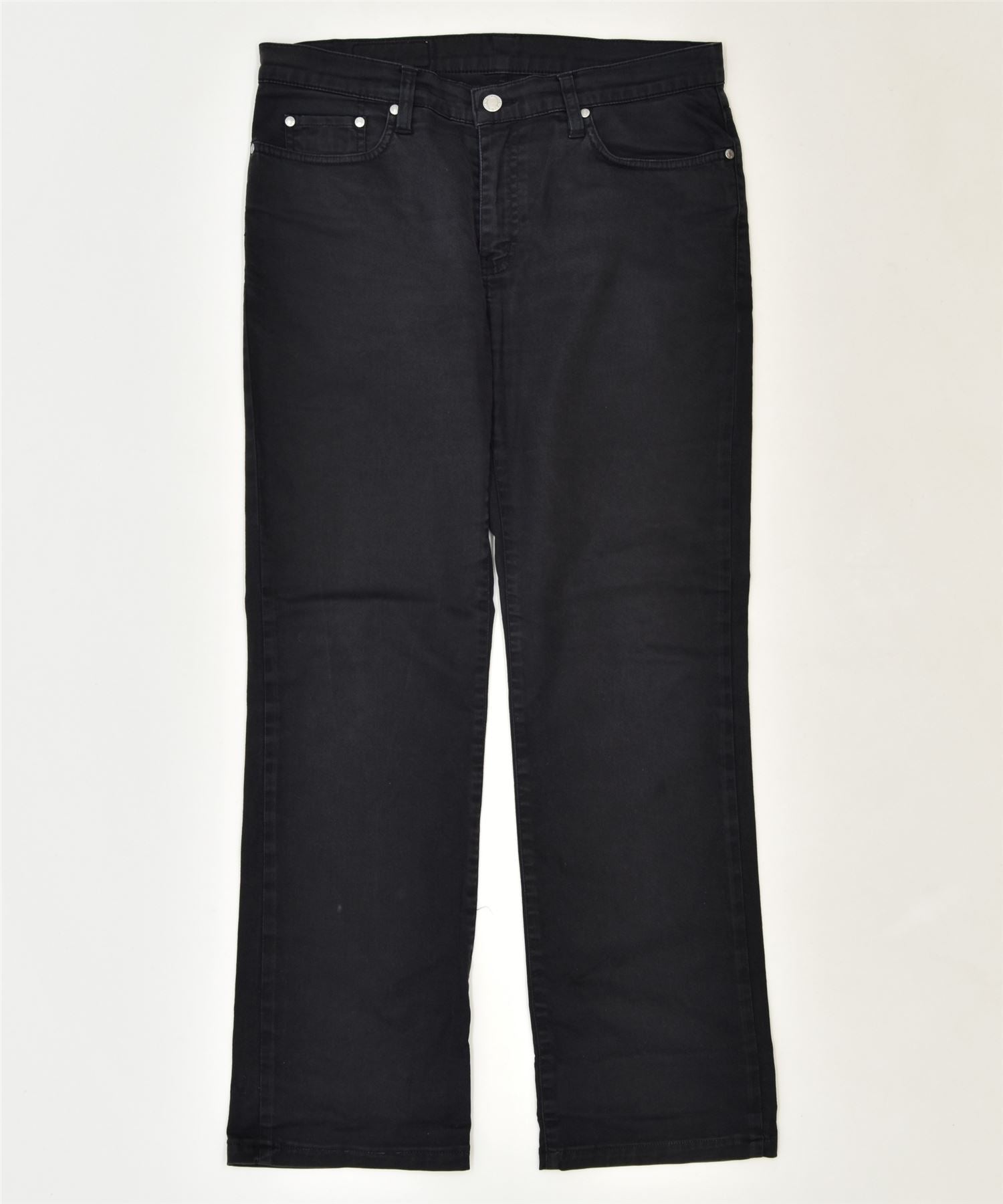 image of LACOSTE Womens Bootcut Casual Trousers Size 42 Large W34 L30 Navy Blue