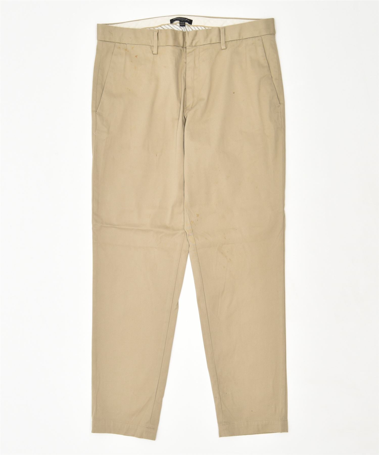 image of BANANA REPUBLIC Mens Tapered Fit Slim Chino Trousers W34 L32 Brown Cotton