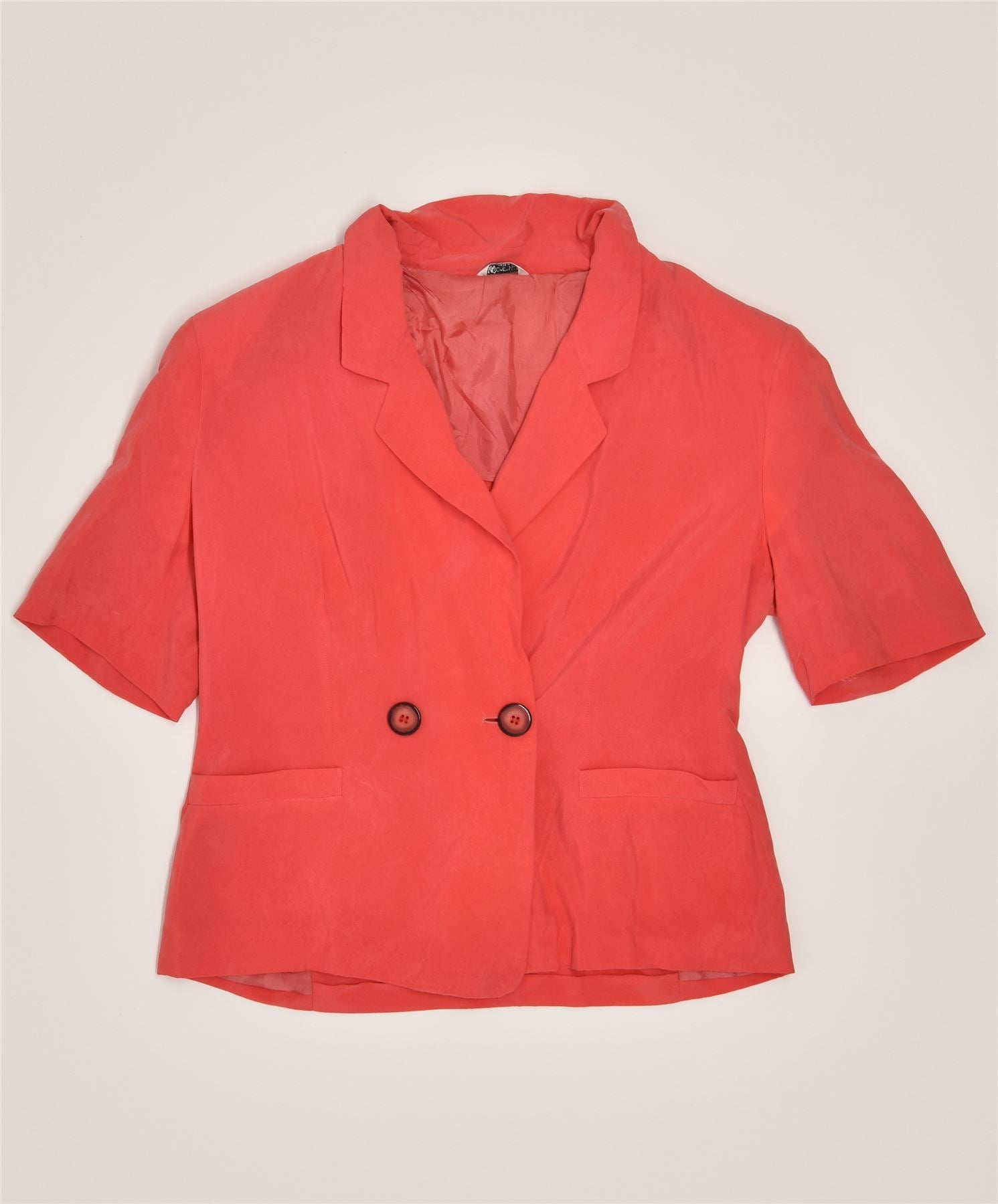 image of WOMEN'S CLUB Womens Double Breasted Blazer Jacket IT 46 Large Pink Acetate