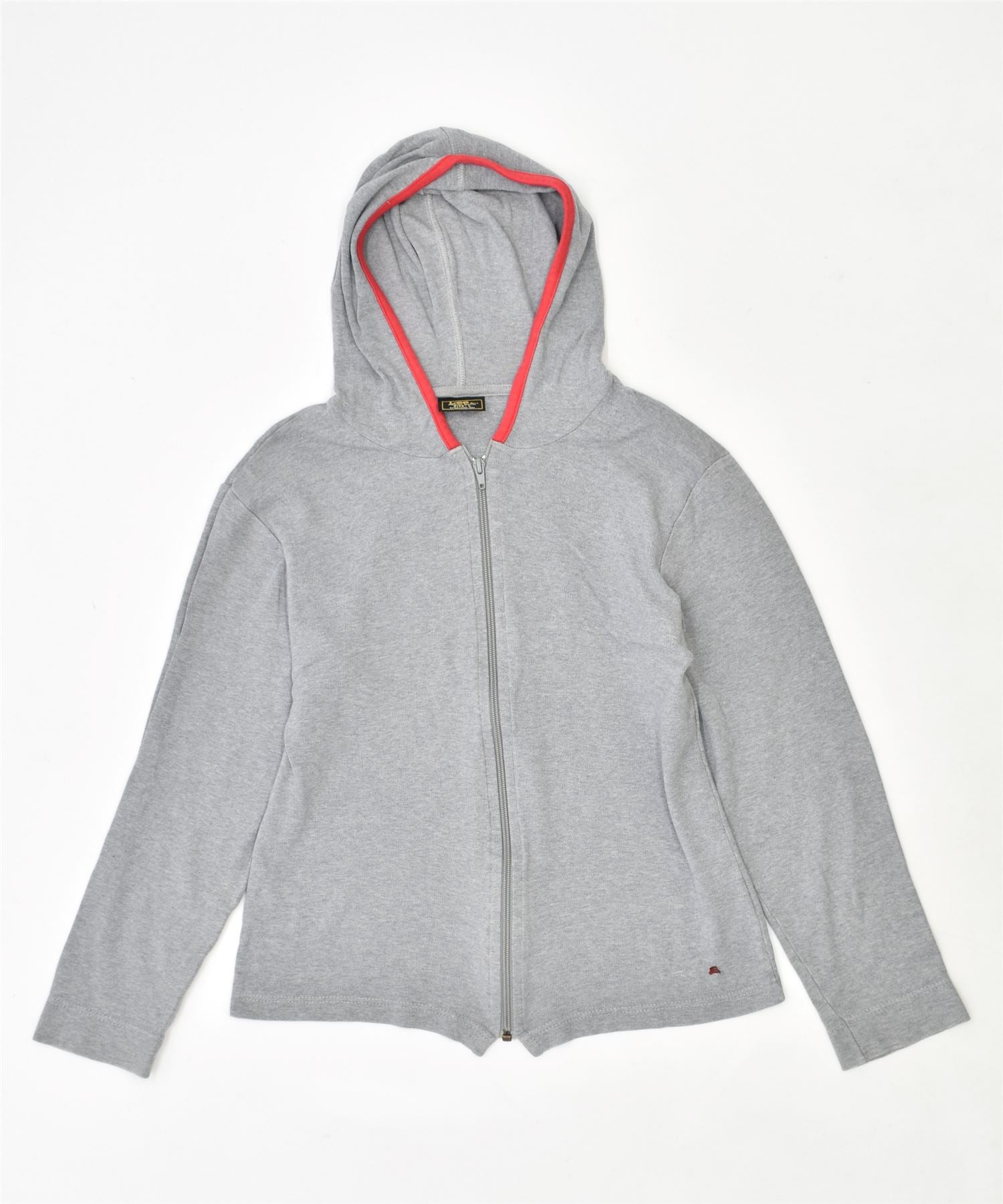 image of LEE Womens Zip Hoodie Sweater UK 14 Large Grey Cotton