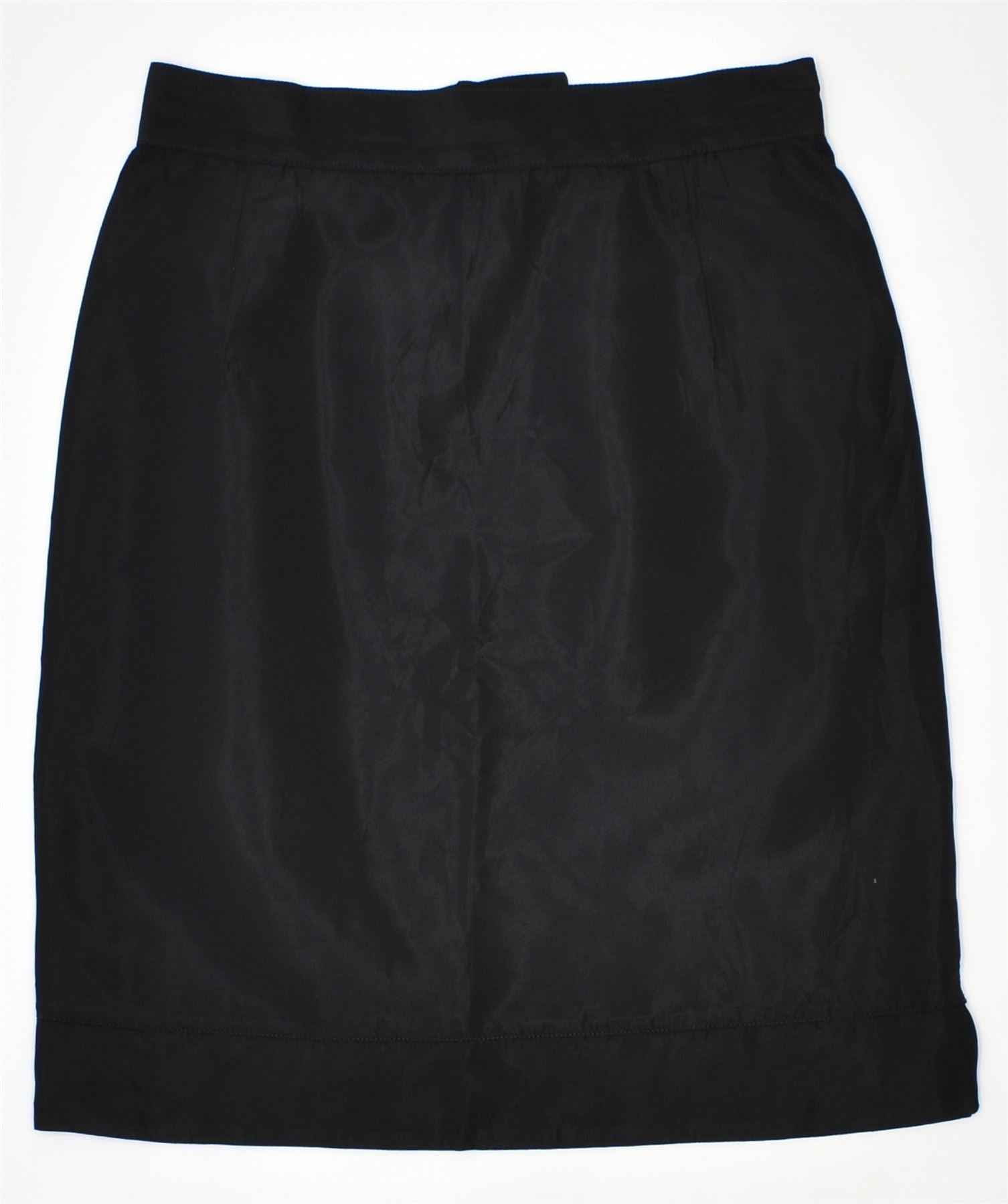 Image of DI SETA BLU Womens Mini Skirt IT 44 Medium W27 Black Acetate