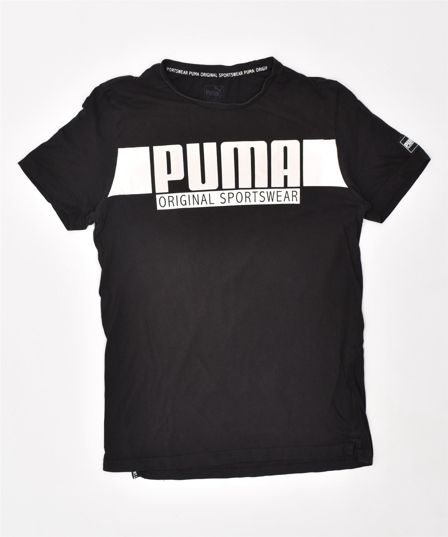 image of PUMA Mens Graphic T-Shirt Top Medium Black