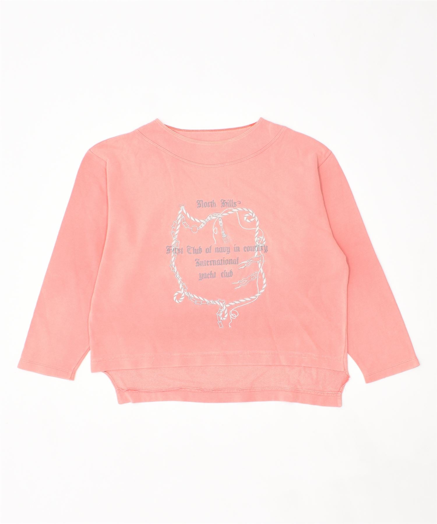 image of NORTH HILLS Womens Oversized Graphic Sweatshirt Jumper UK 10 Small Pink