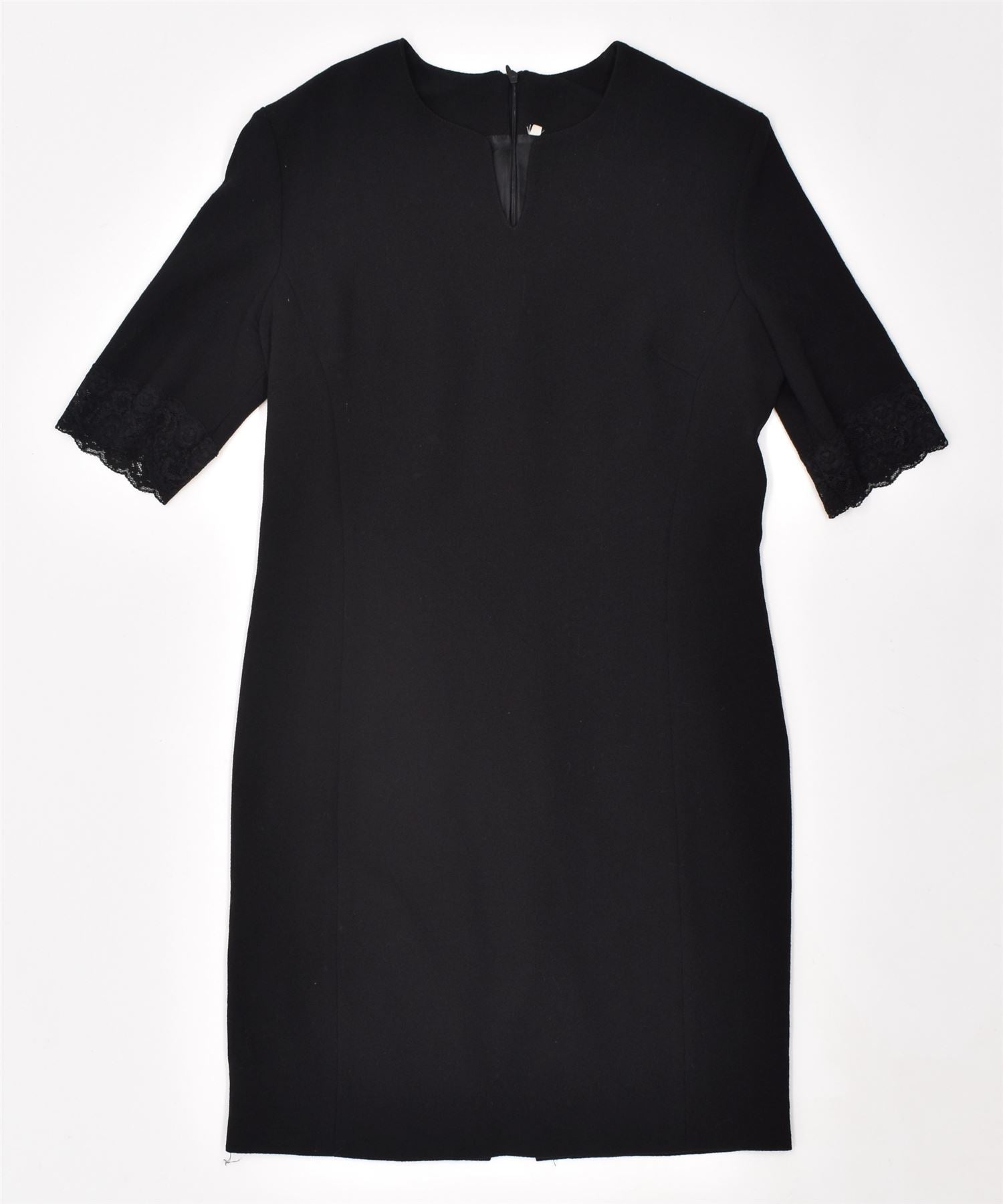 Image of VINTAGE Womens Short Sleeve Basic Dress IT 46 Large Black