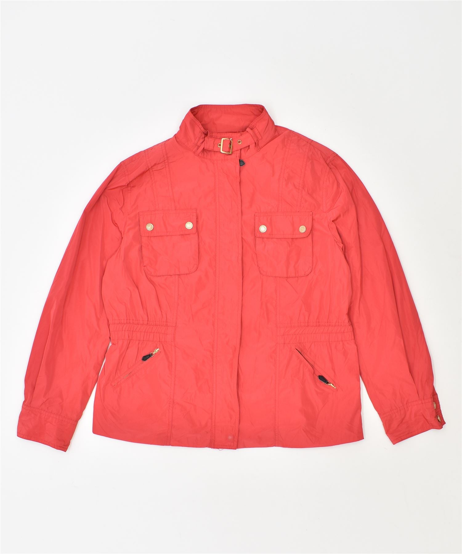 Image of CARLA FERRONI Womens Utility Jacket UK 14 Large Red Polyester Vintage