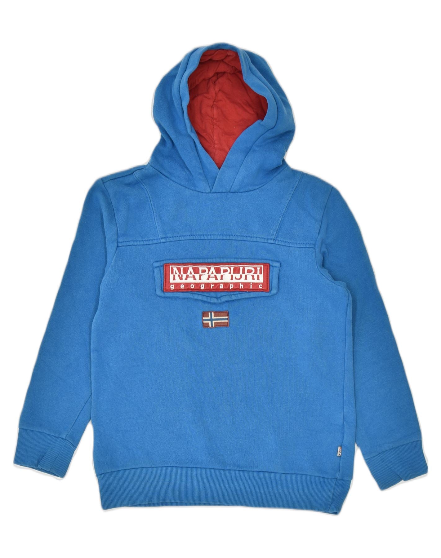 image of NAPAPIJRI Boys Graphic Hoodie Jumper 9-10 Years Blue