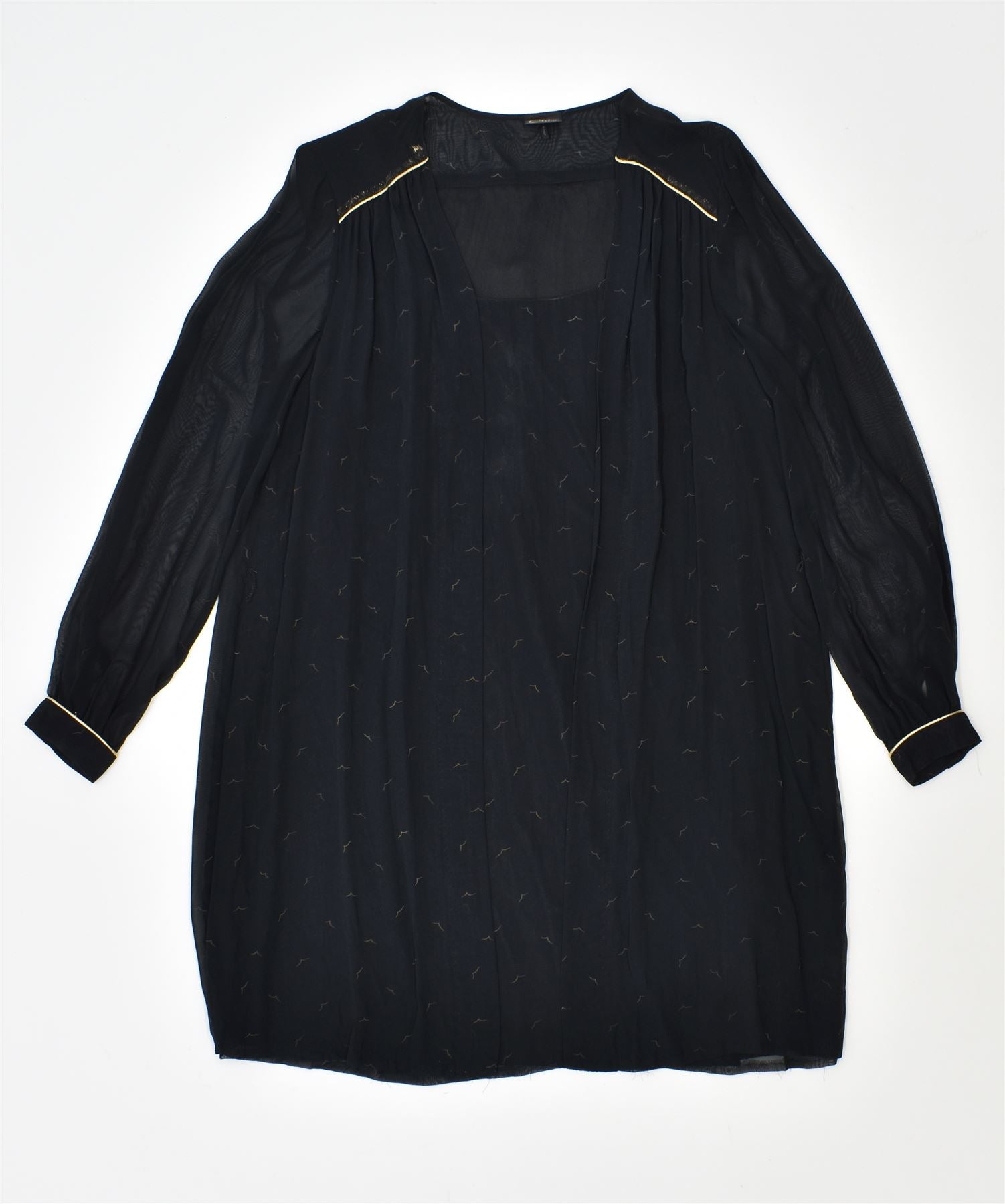 image of CHIC Womens Blouse Top UK 14 Large Black Vintage