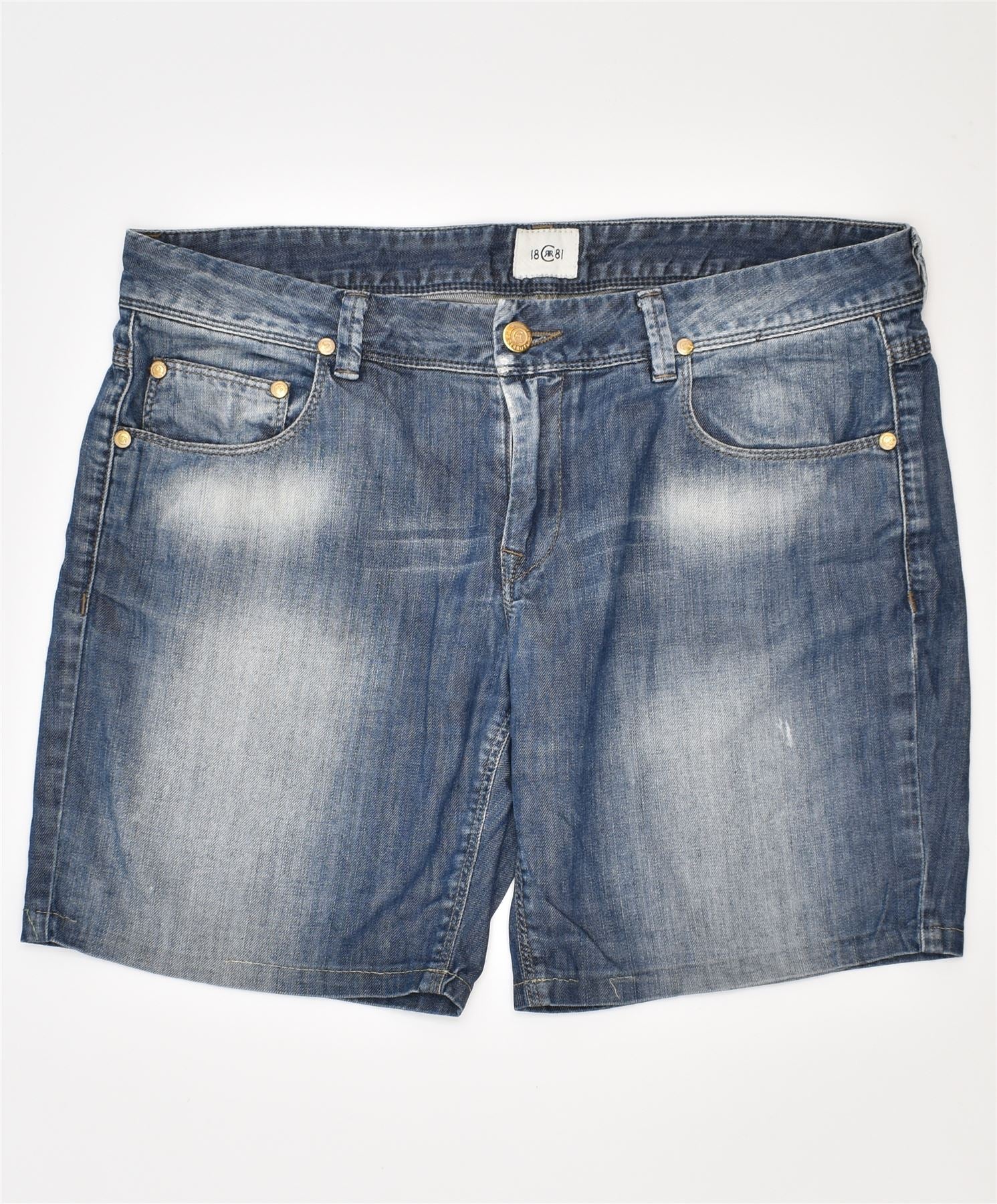 image of CERRUTI Womens Denim Shorts IT 46 Large W34 Blue