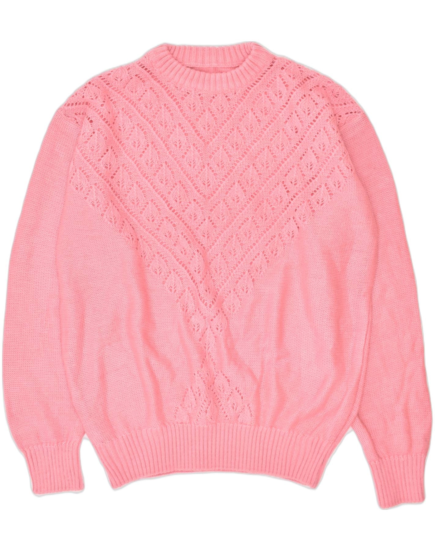 Image of VINTAGE Womens Crew Neck Jumper Sweater UK 16 Large Pink