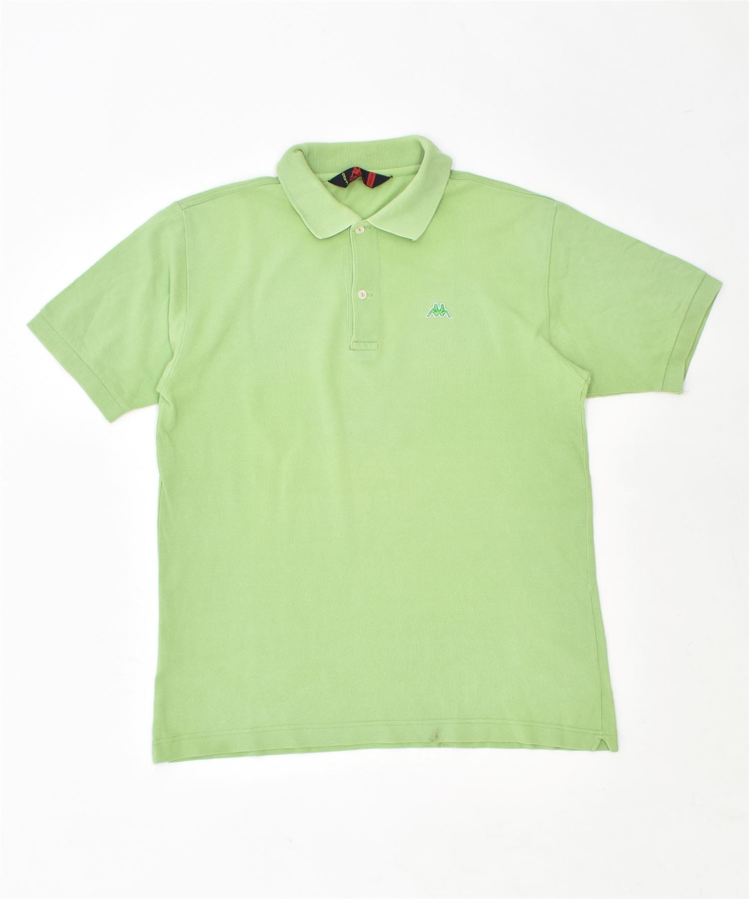 image of KAPPA Mens Polo Shirt Medium Green Cotton