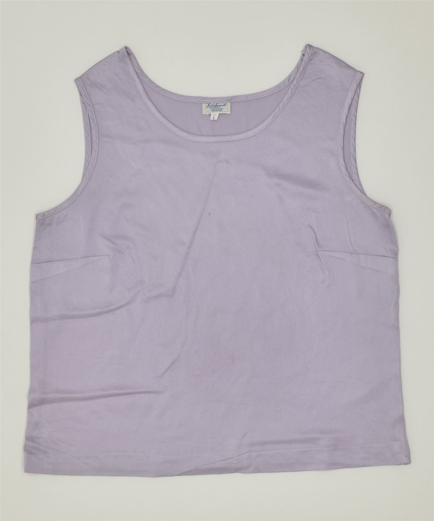 image of LUISA SPAGNOLI Womens Vest Top UK 14 Large Purple Acetate