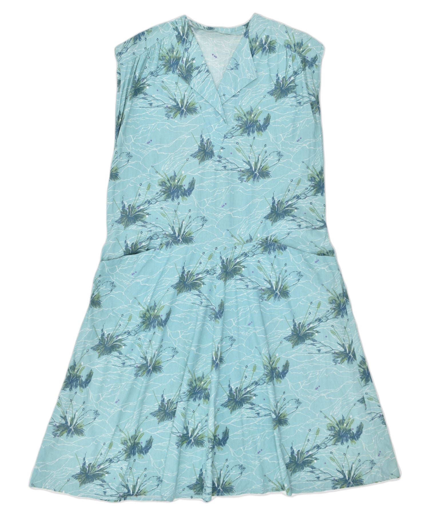 image of VINTAGE Womens A-Line Dress UK 10 Small Blue Floral