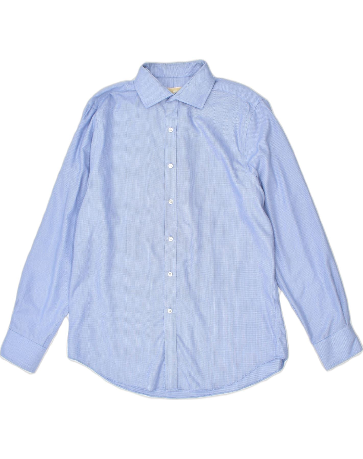 image of MICHAEL KORS Mens Shirt Size 16 1/2 Large Blue Cotton