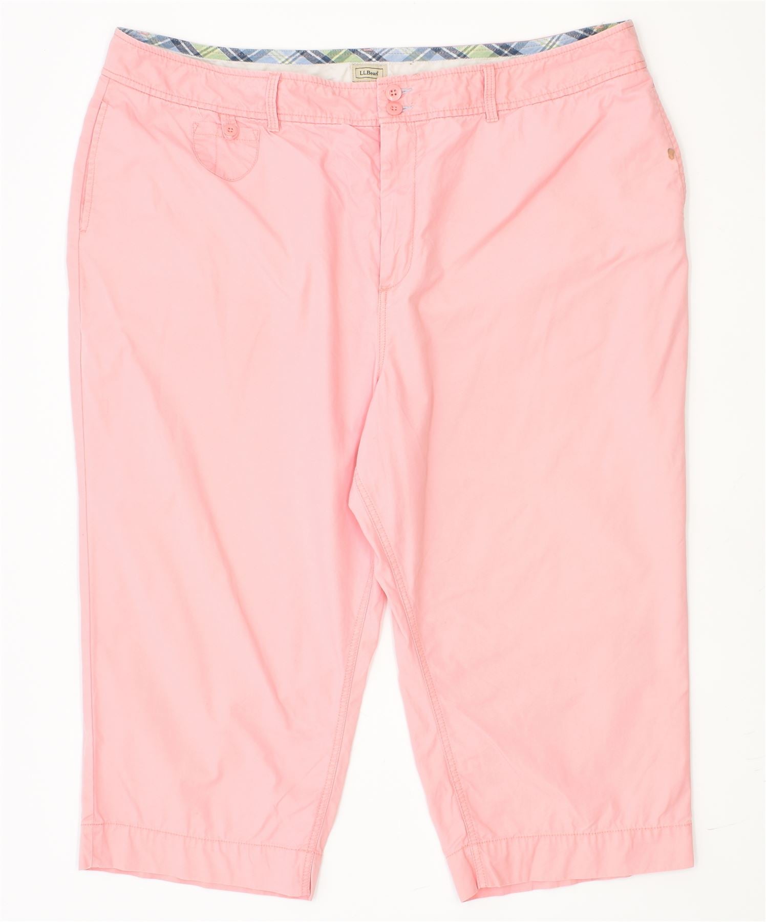 Image of L.L.BEAN Womens Capri Chino Trousers W46 L21 Pink Cotton Classic