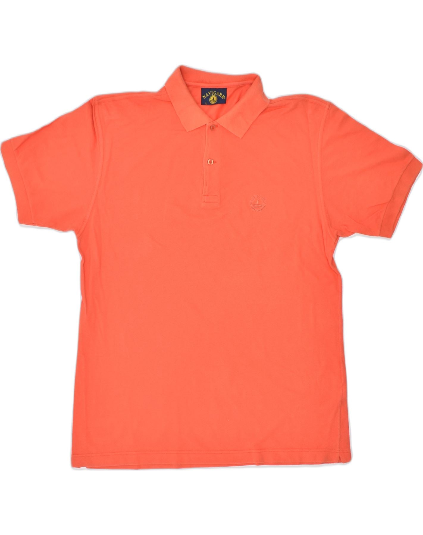 Image of NAVIGARE Mens Polo Shirt Large Red Cotton