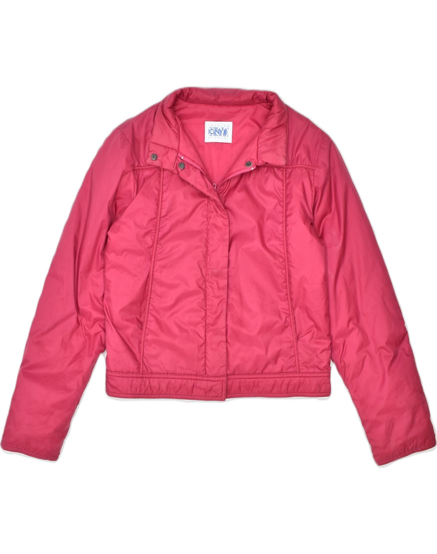 image of ONYX Womens Bomber Jacket UK 14 Medium Pink Polyamide