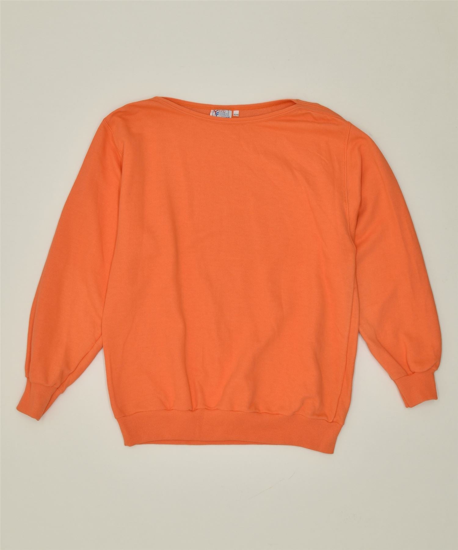 image of YOUNG FASHION Womens Sweatshirt Jumper IT 46/48 Large Orange Cotton Vintage