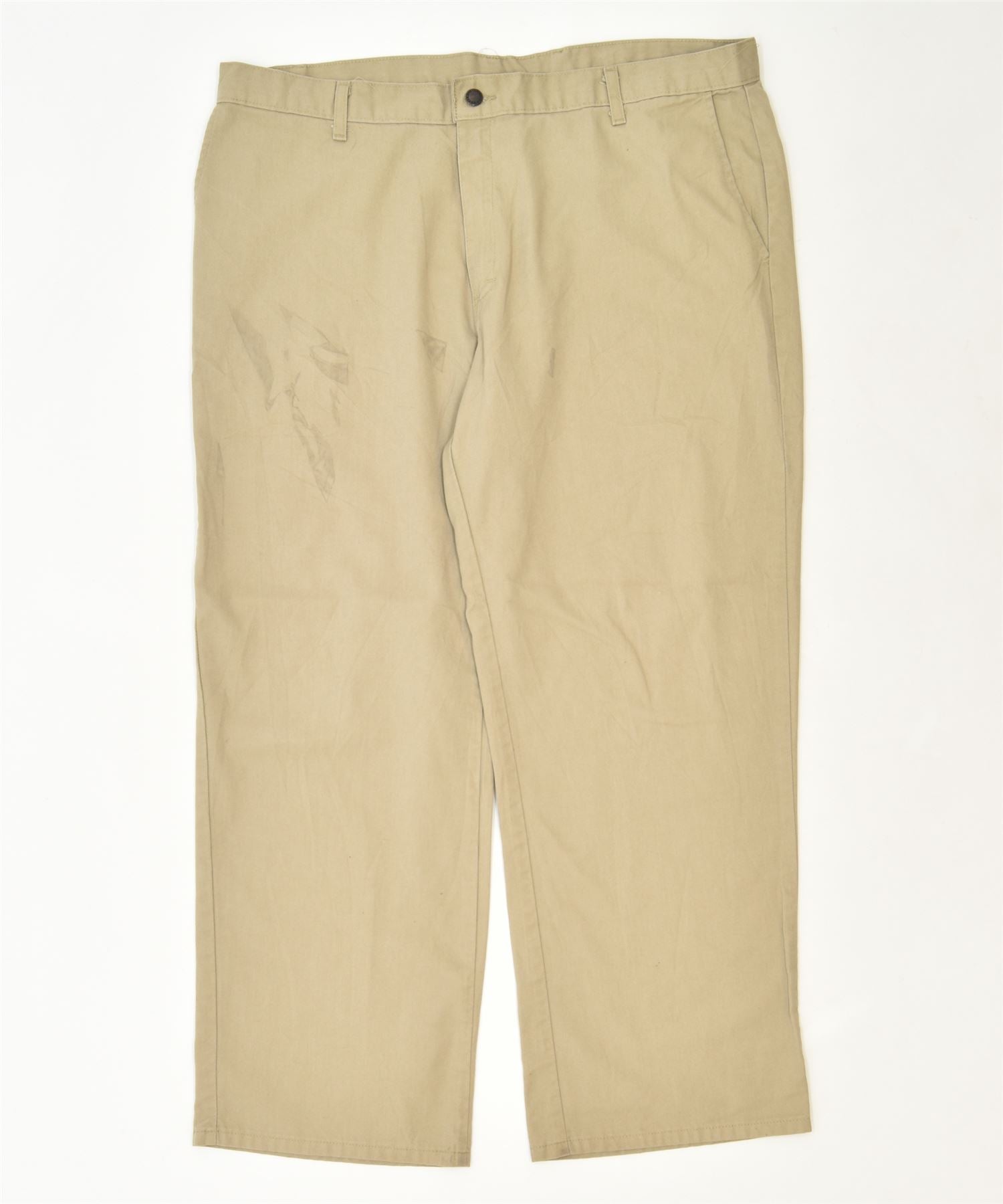 image of DICKIES Mens Straight Chino Trousers W40 L30 Khaki Polyester Classic