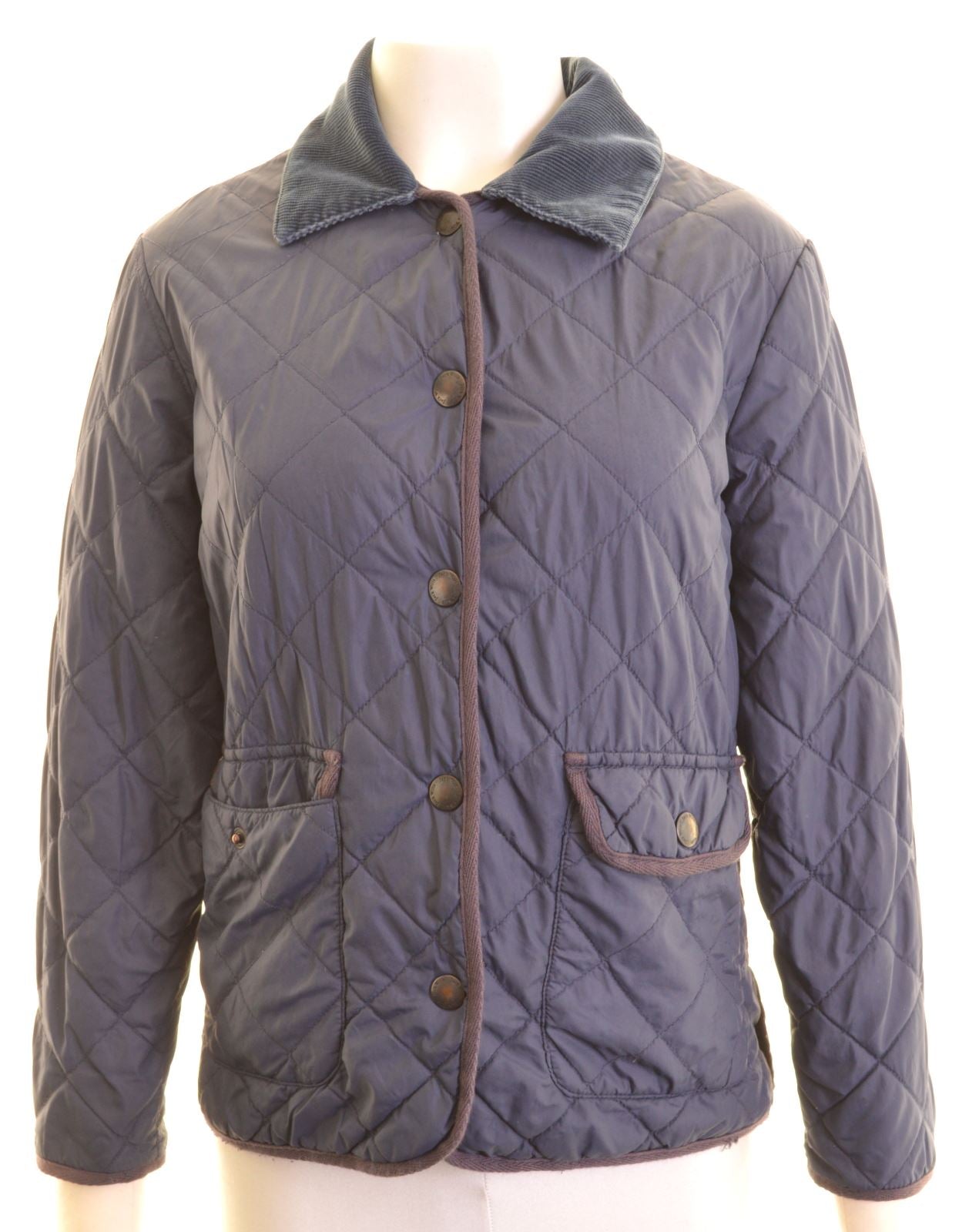 Image of JACK WILLS Womens Bomber Quilted Jacket UK 10 Small Blue Nylon