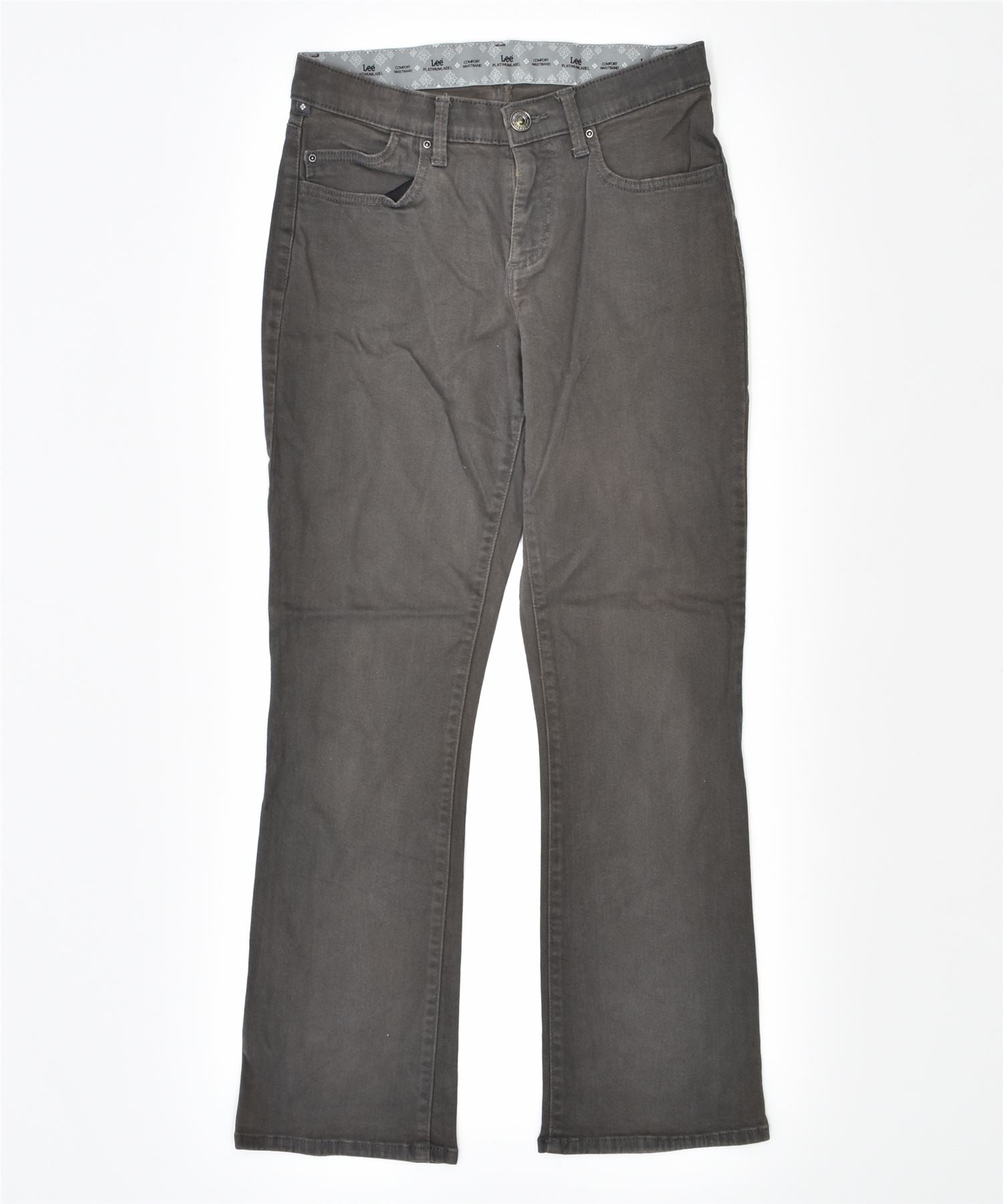 Image of LEE Womens Straight Casual Trousers W28 L27 Grey