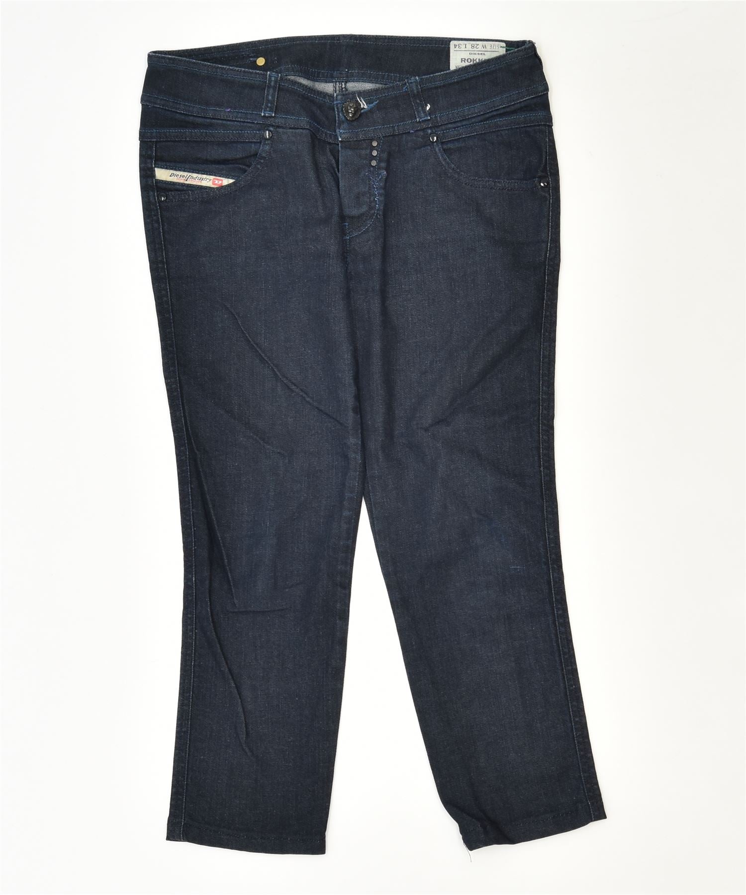 image of DIESEL Womens Rokket Capri Slim Jeans W28 L23 Navy Blue Cotton Classic