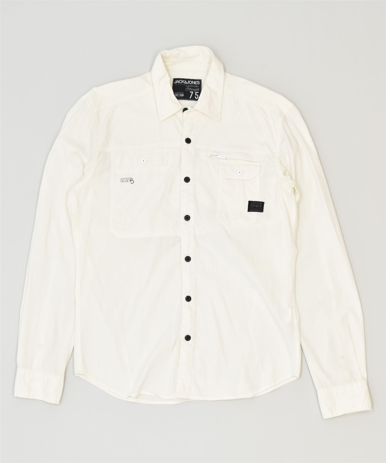 image of JACK & JONES Womens Shirt Medium White Cotton Classic