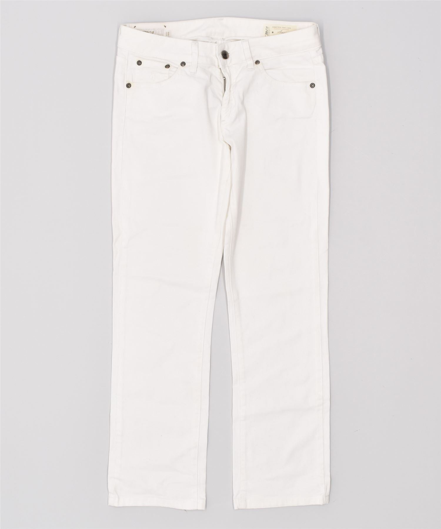 Image of MARLBORO CLASSICS Womens Straight Jeans W28 L28 White Cotton