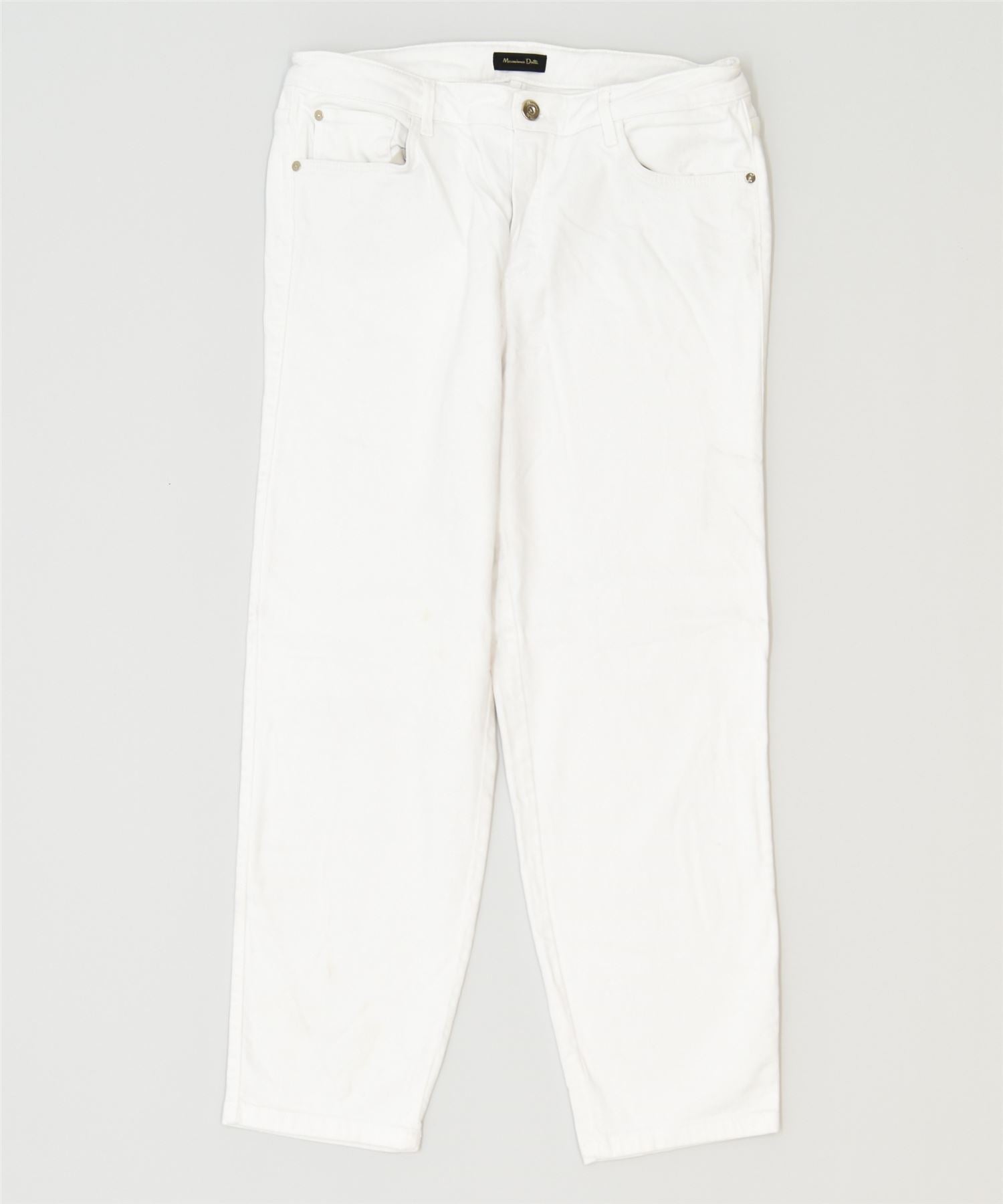 Image of MASSIMO DUTTI Womens Straight Jeans US 10 Large W32 L28 White Classic