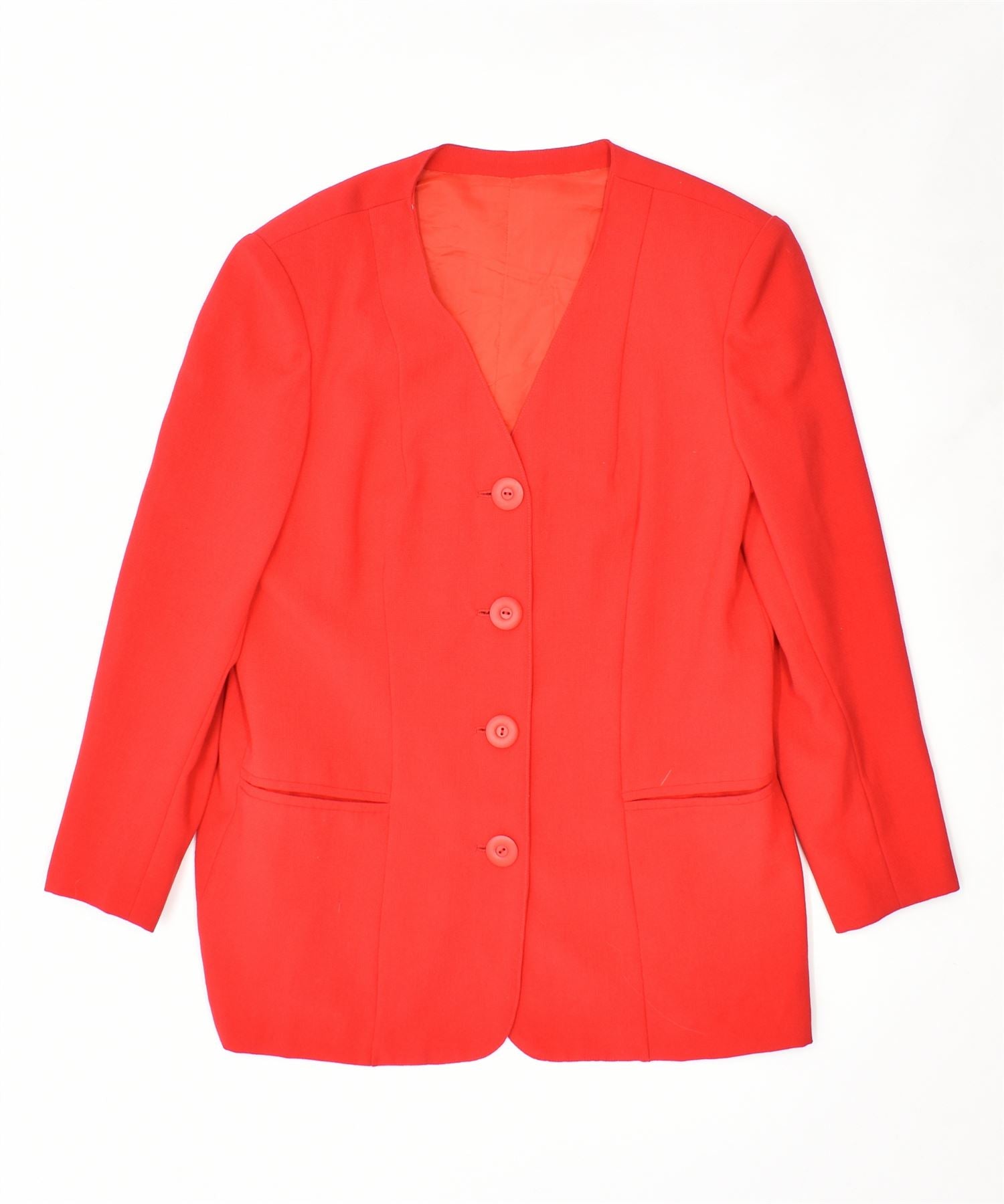 image of VINTAGE Womens 4 Button Blazer Jacket UK 16 Large Red