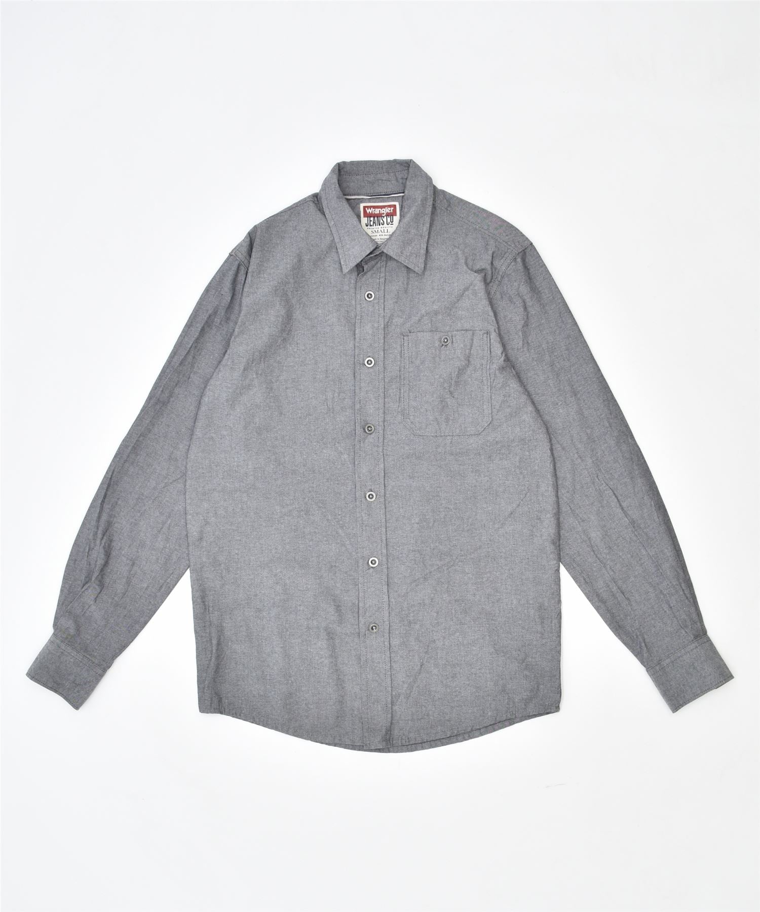 image of WRANGLER Mens Shirt Small Grey Cotton