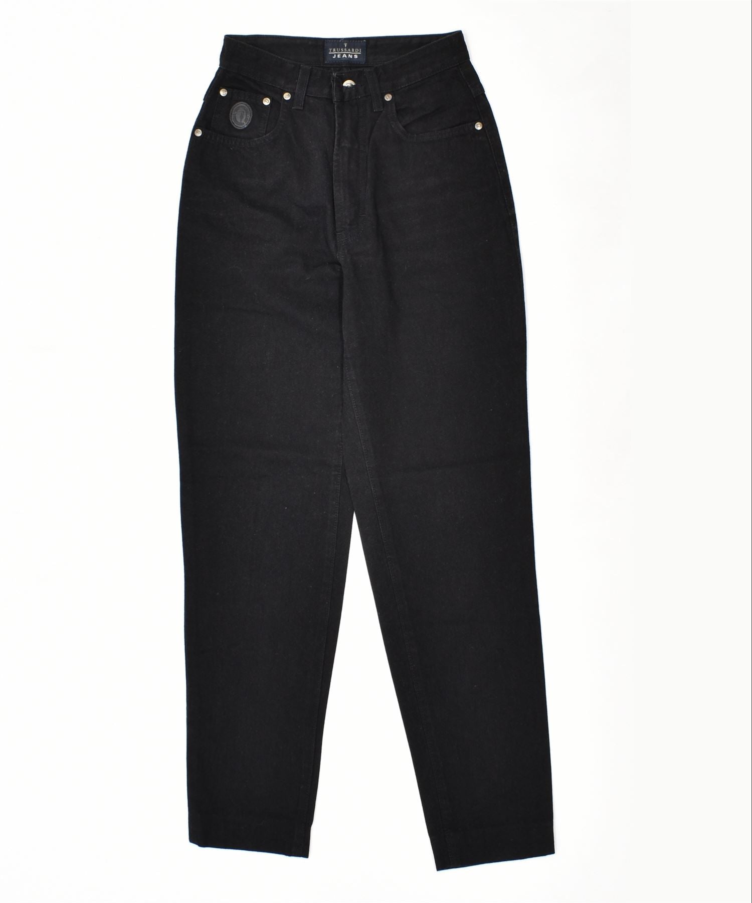 image of TRUSSARDI Womens High Waist Tapered Jeans W24 L29 Black