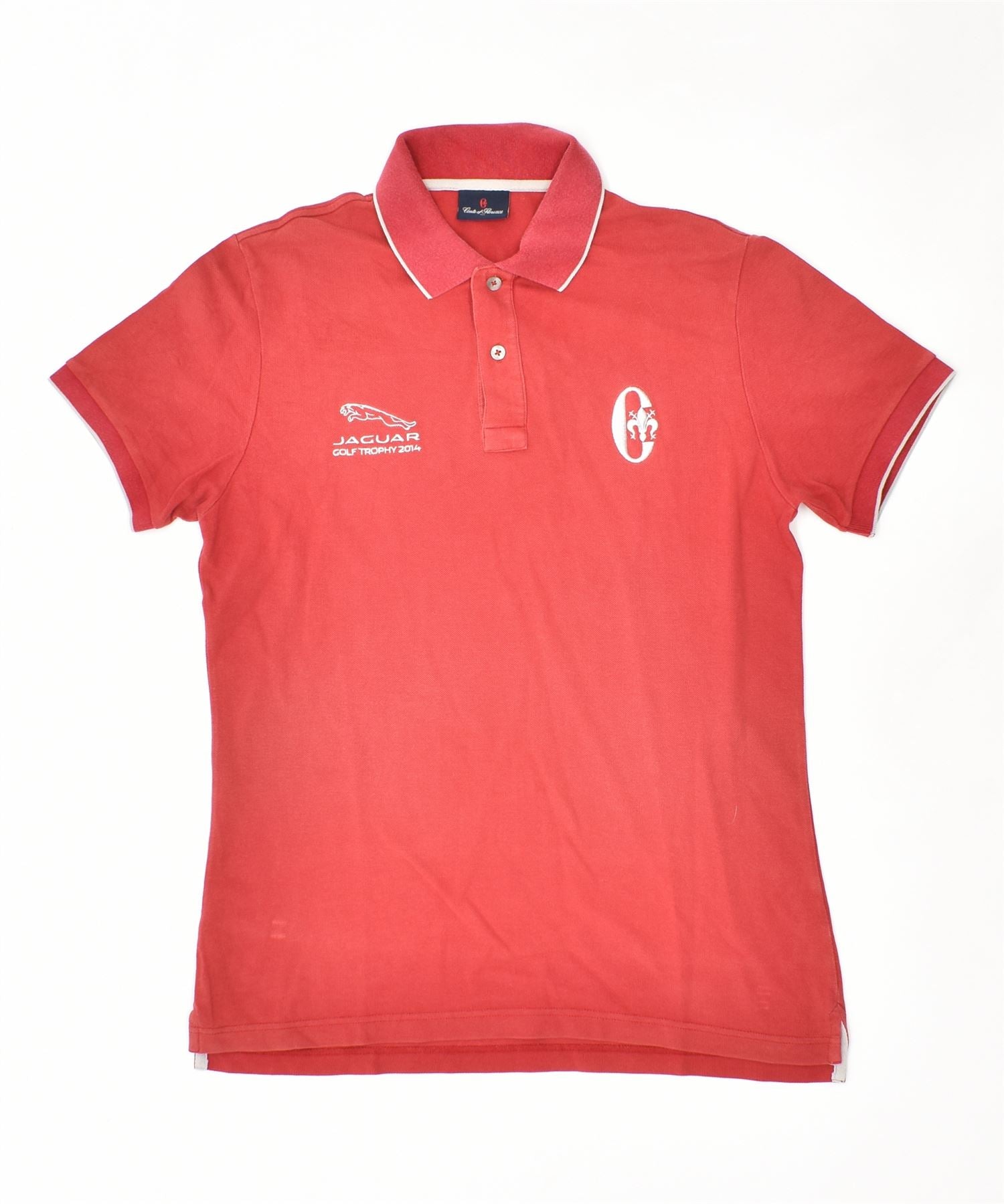 Image of CONTE OF FLORENCE Mens Polo Shirt Large Red