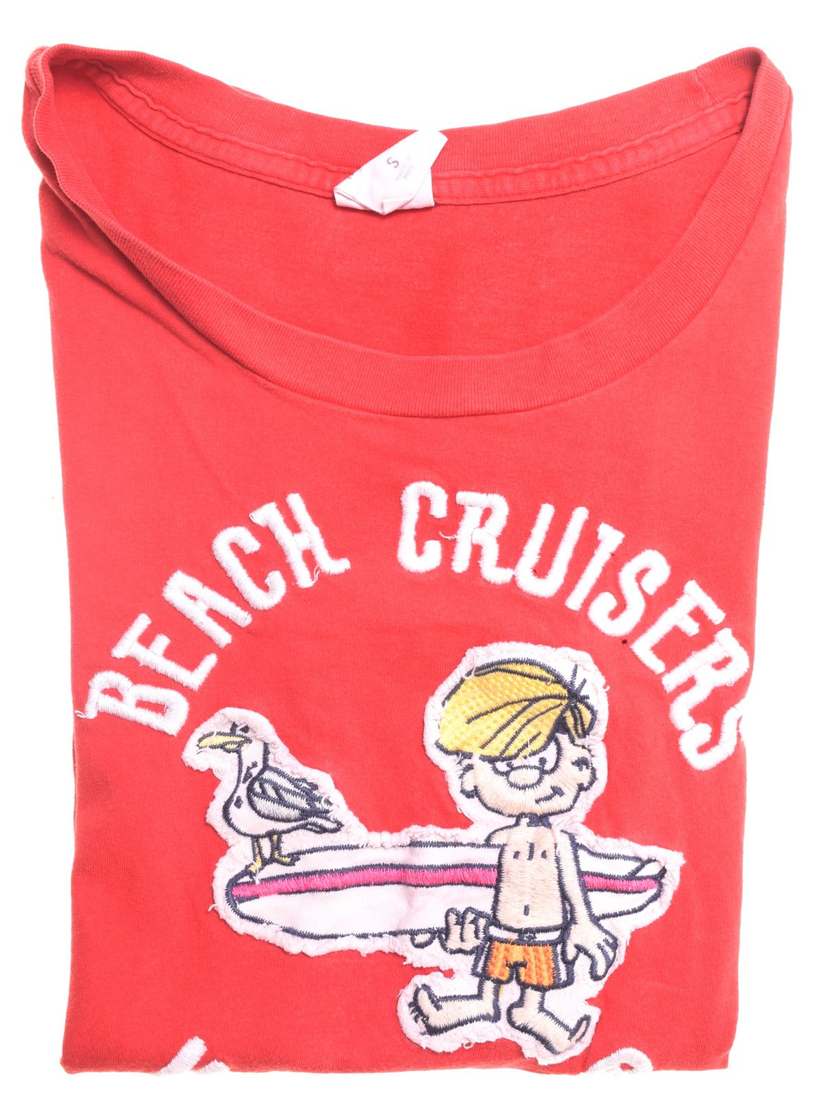 ABERCROMBIE & FITCH Girls Graphic T-Shirt Top 7-8 Years Small Red Cotton