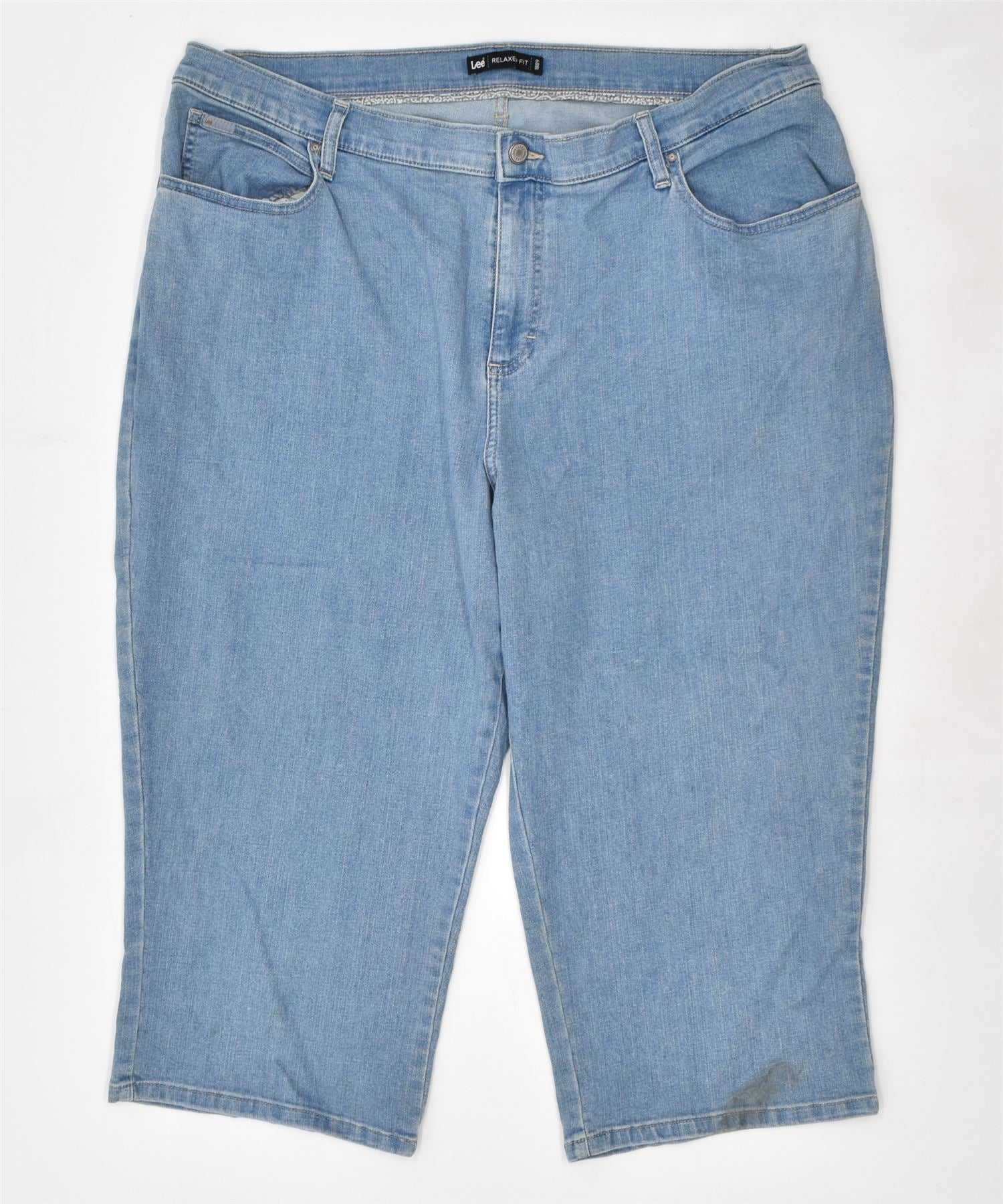 image of LEE Womens Relaxed Fit Capri Jeans W40 2XL Blue Cotton Vintage