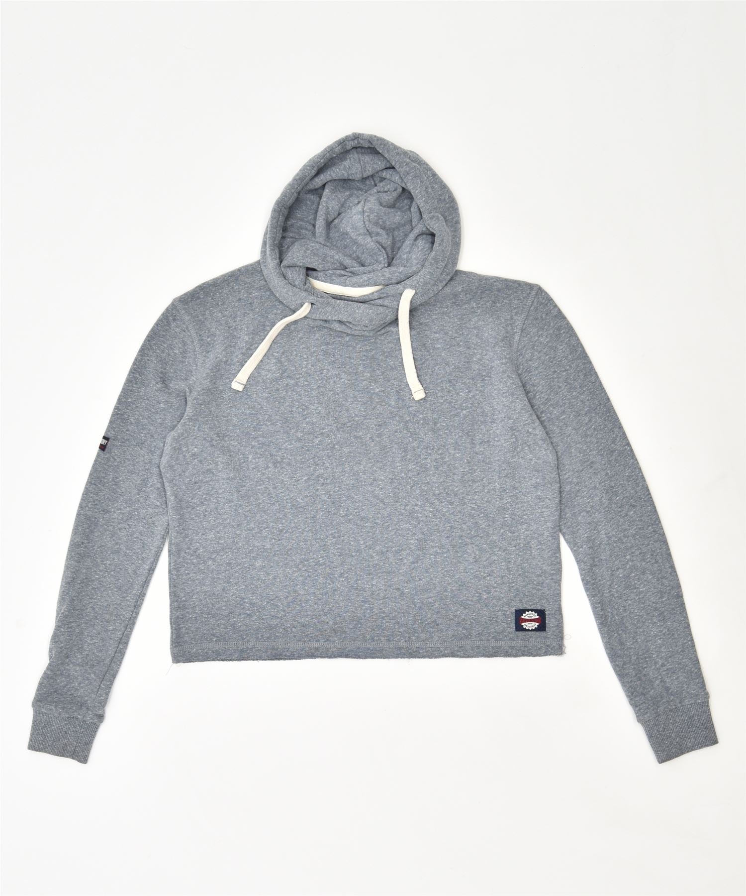 Image of SUPERDRY Womens Oversized Hoodie Jumper UK 10 Small Grey Cotton