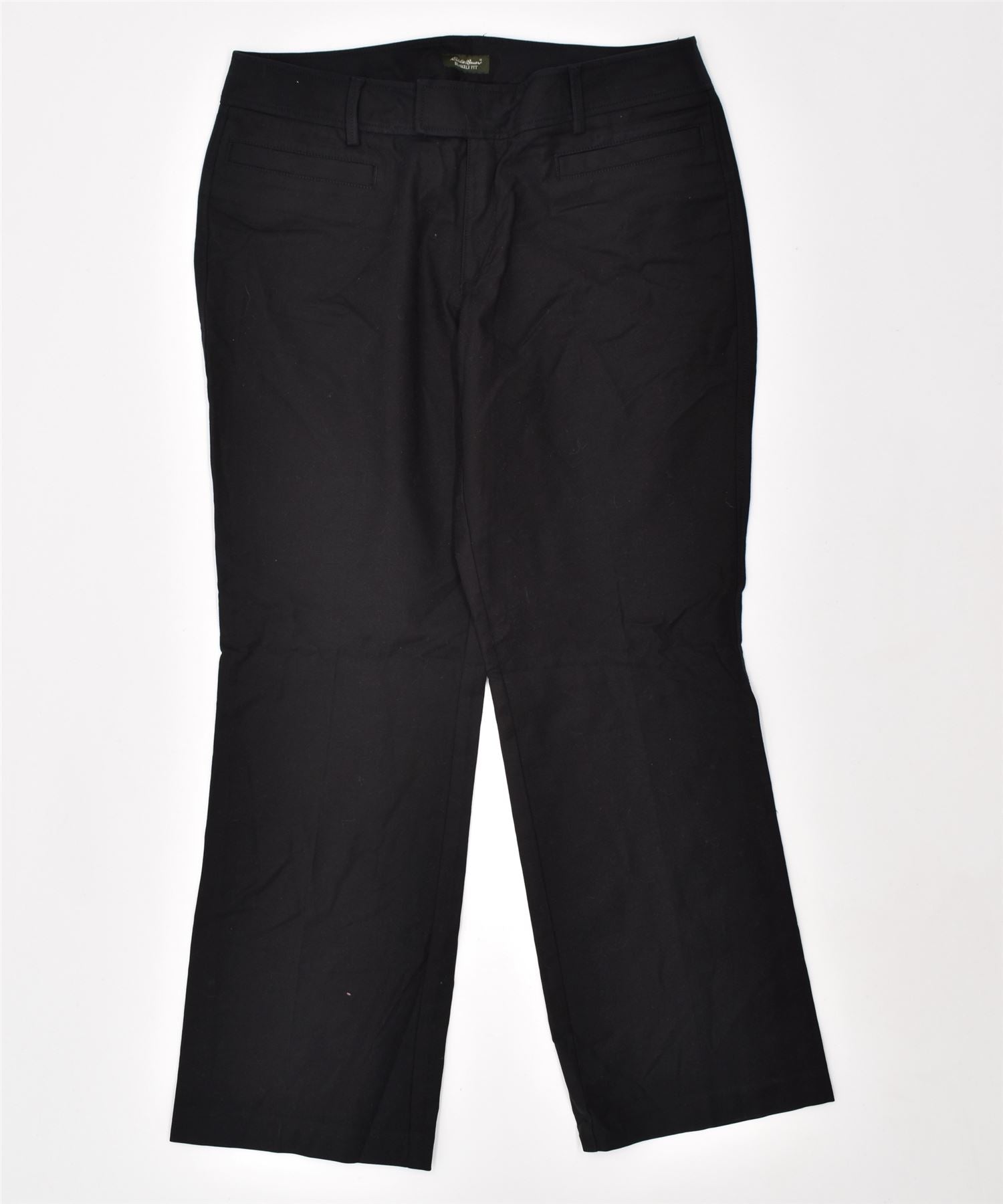 image of EDDIE BAUER Womens Blakely Fit Chino Trousers W35 L30 Black Cotton