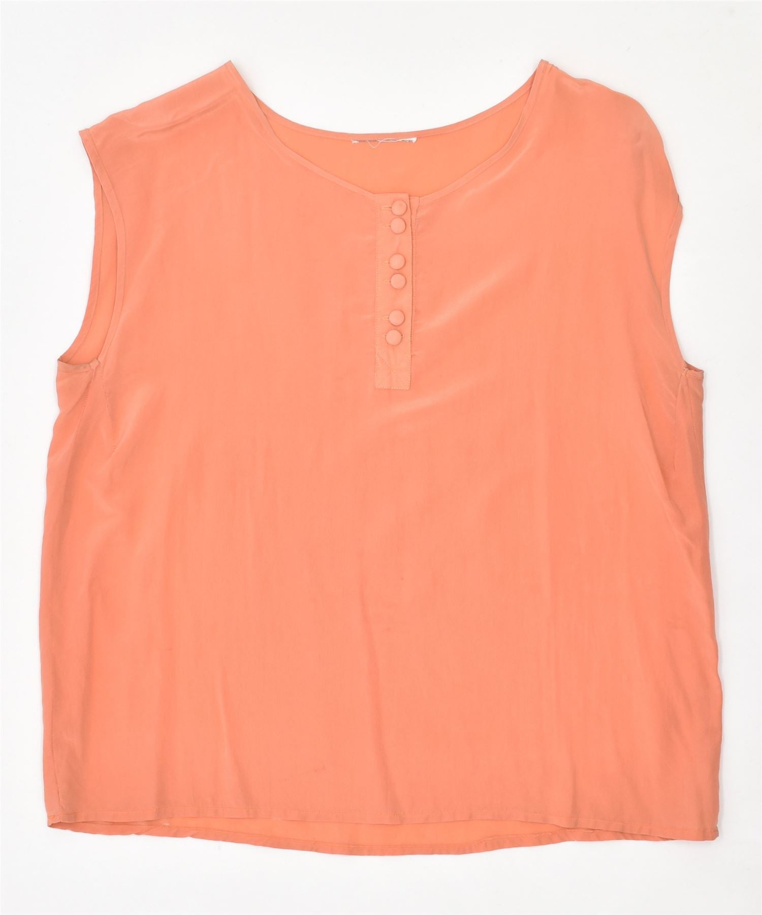 Image of VINTAGE Womens Sleeveless Blouse Top UK 12 Medium Orange