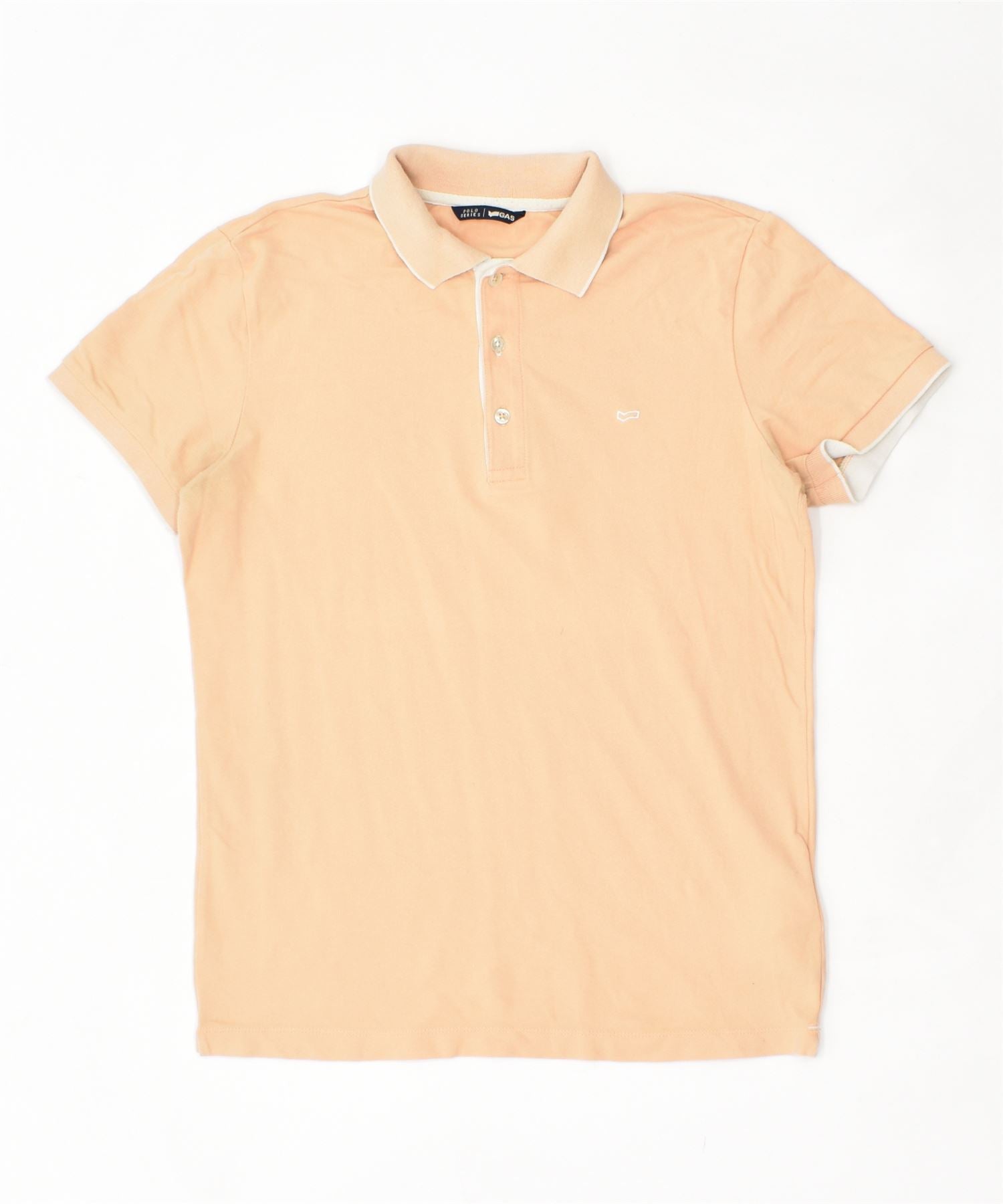 image of GAS Mens Polo Shirt Small Beige Cotton