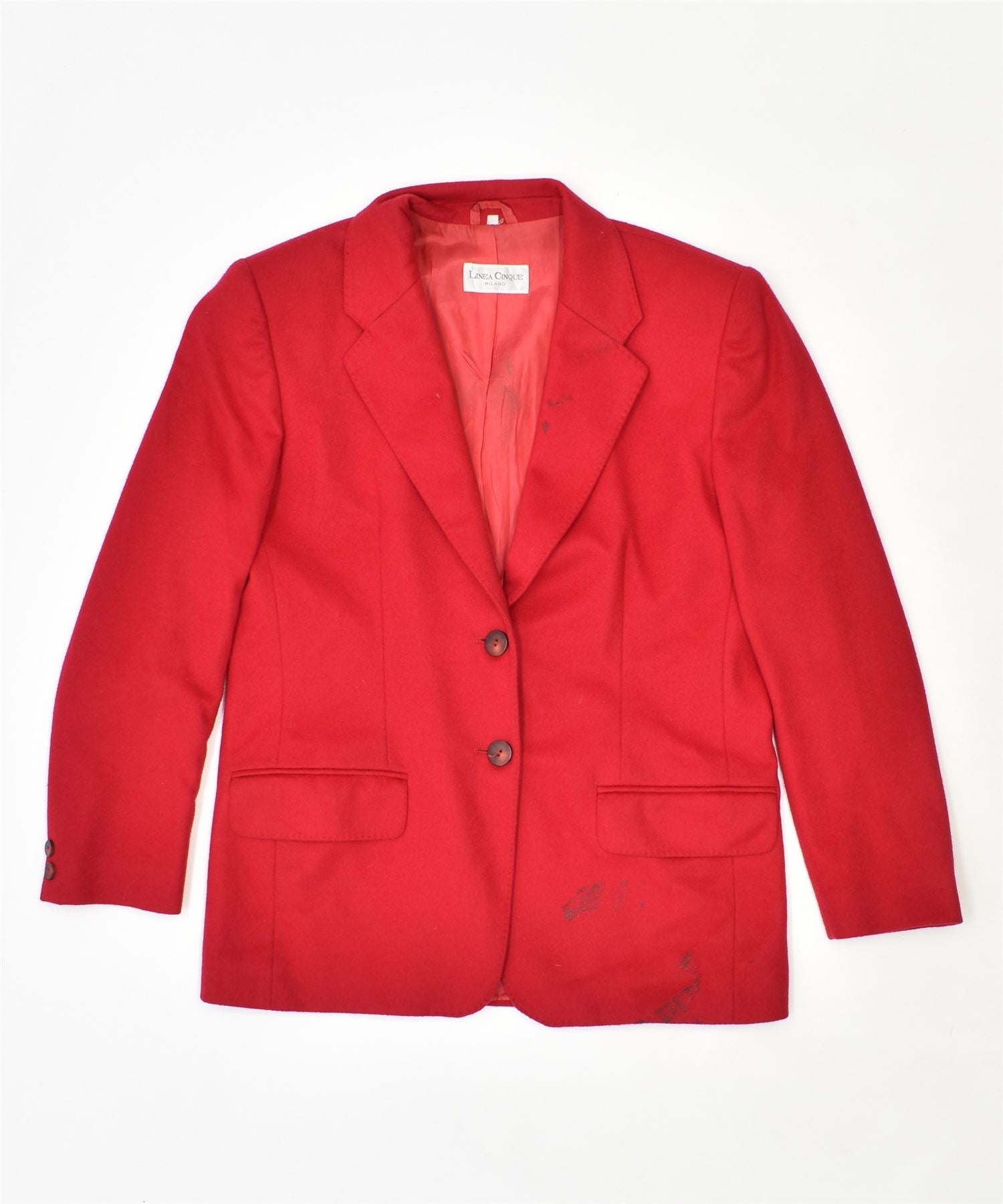 image of LINEA CINQUE Womens 2 Button Blazer Jacket UK 14 Large Red Vintage