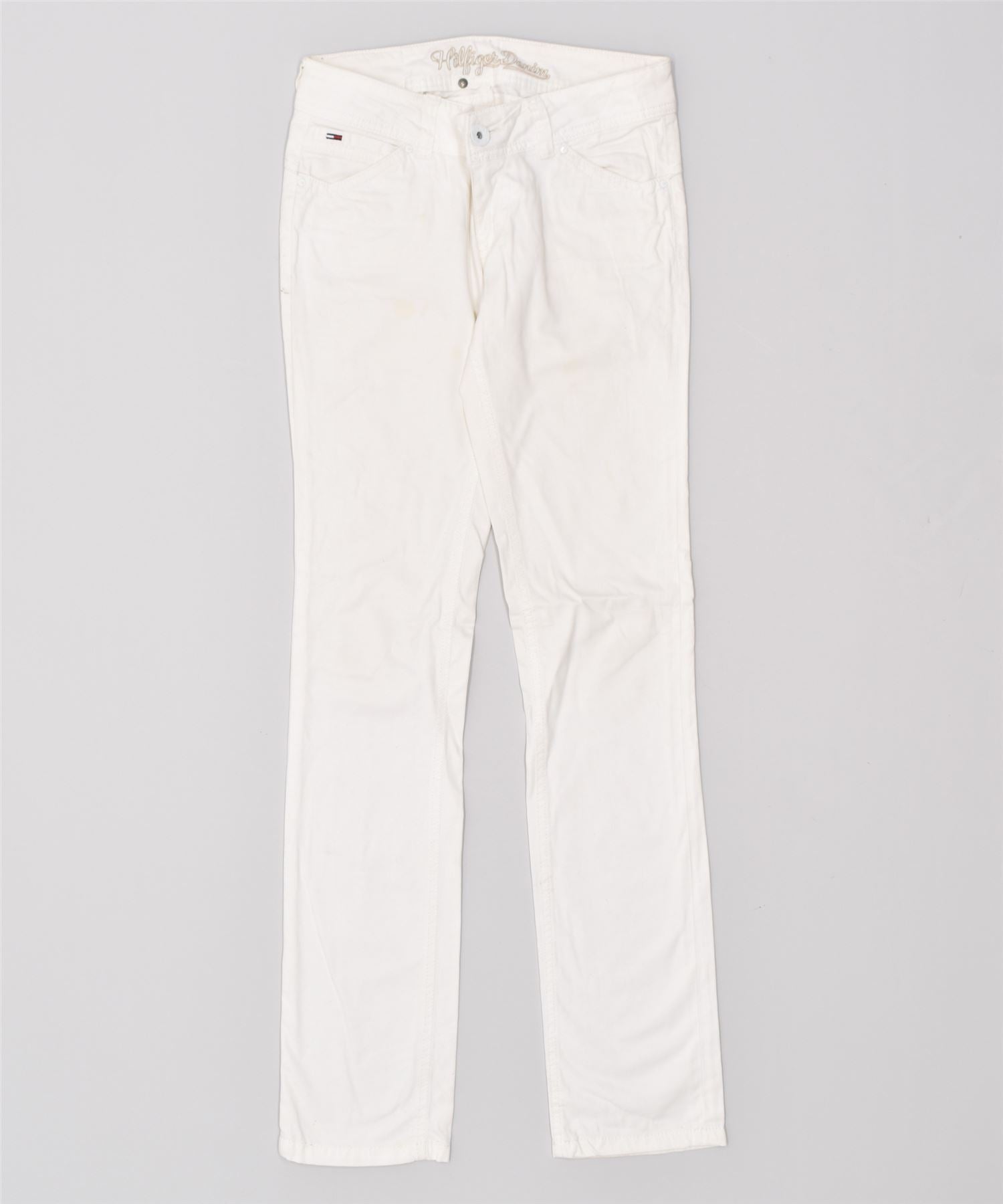 image of TOMMY HILFIGER Womens Skinny Casual Trousers W28 L32 White