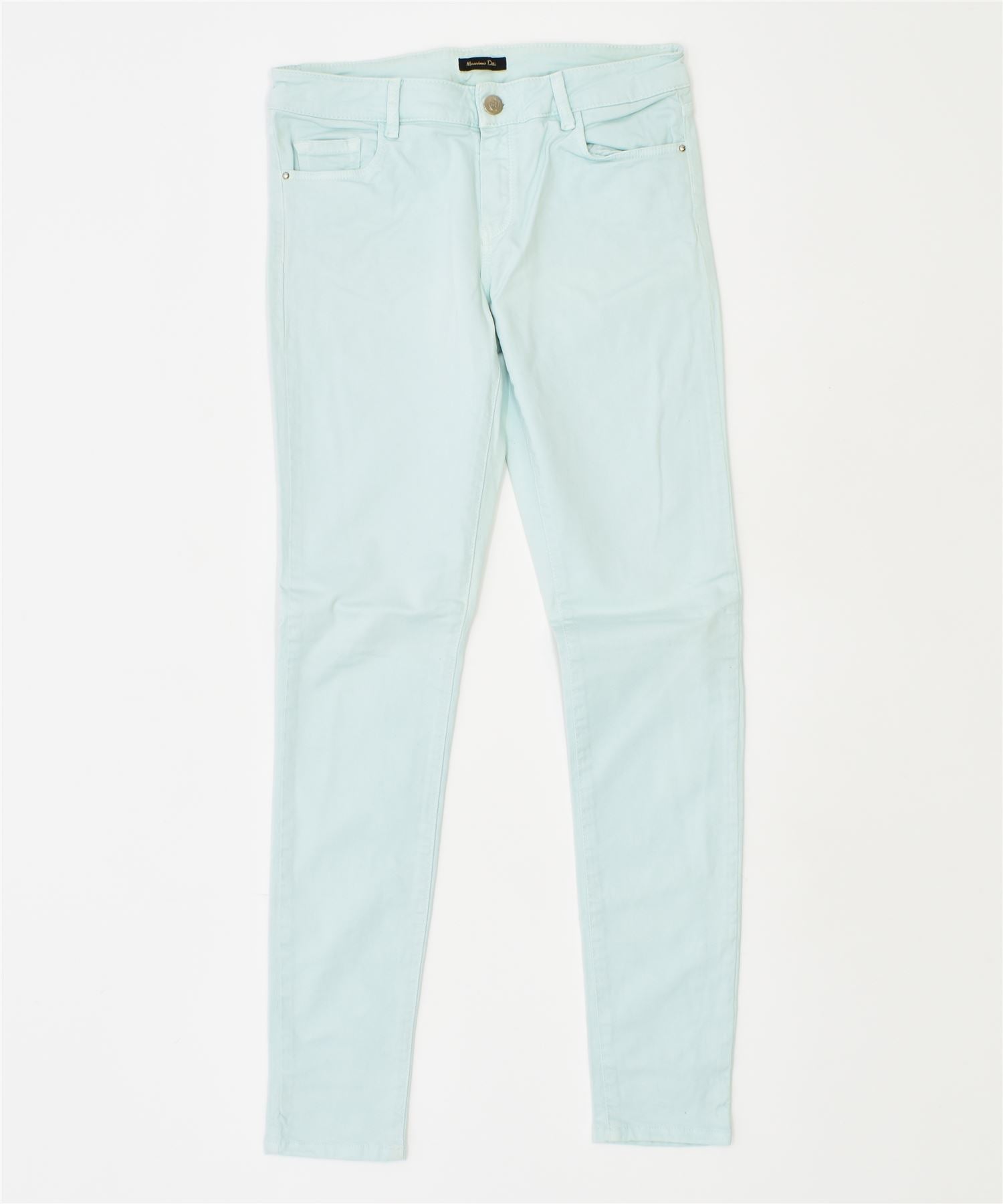 image of MASSIMO DUTTI Womens Skinny Casual Trousers W28 L31 Blue Cotton