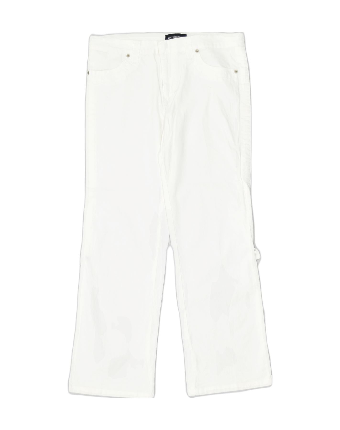 Image of ROCCOBAROCCO Womens Straight Cargo Trousers IT 46 Large W34 L29 White