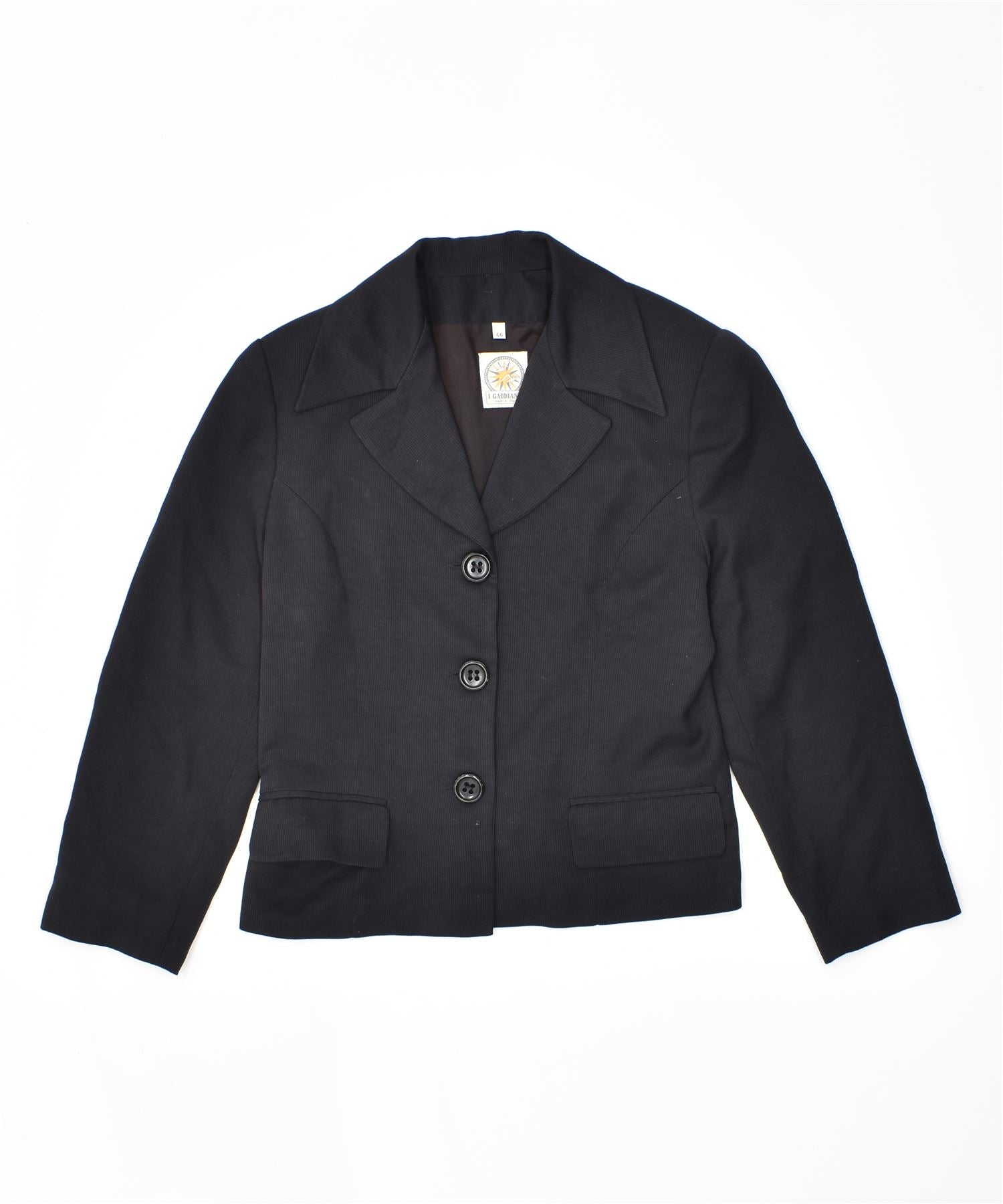 Image of I GABBIANI Womens 3 Button Blazer Jacket IT 46 Large Black Vintage