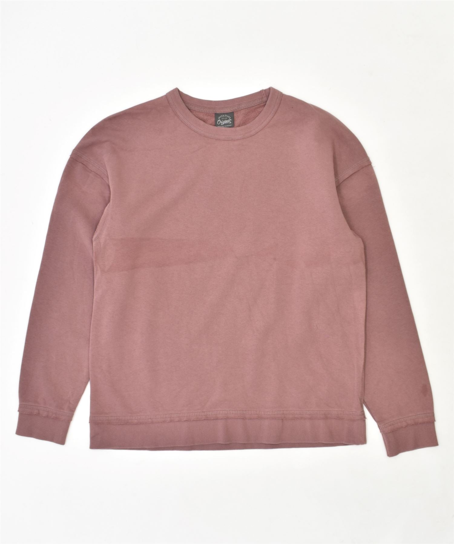 Image of JACK & JONES Mens Sweatshirt Jumper Medium Pink Cotton