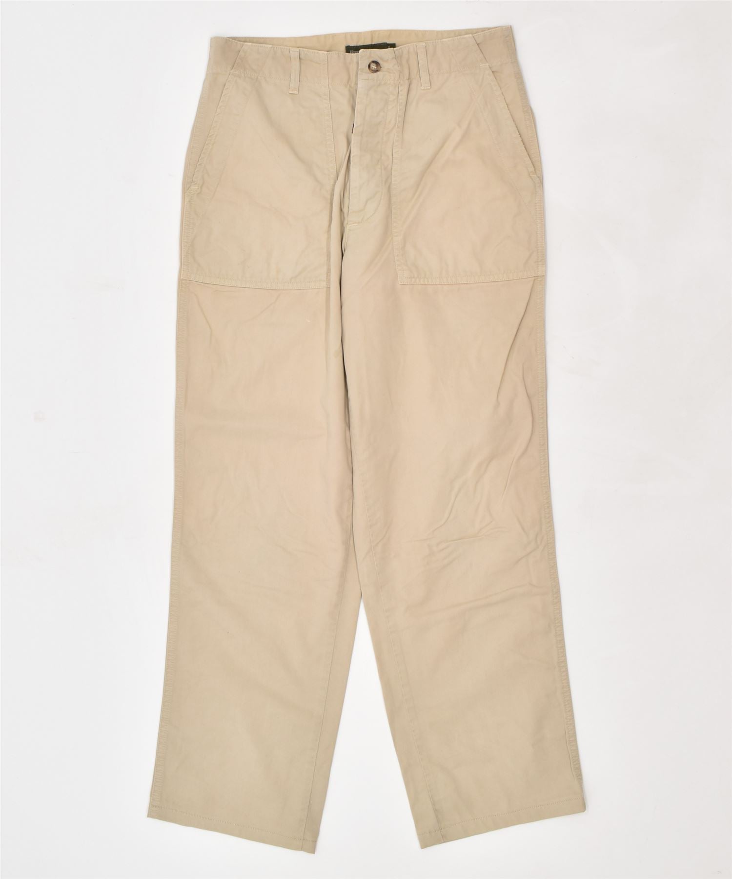 image of HENRY COTTONS Womens Straight Casual Trousers IT 46 Large W32 L28 Beige