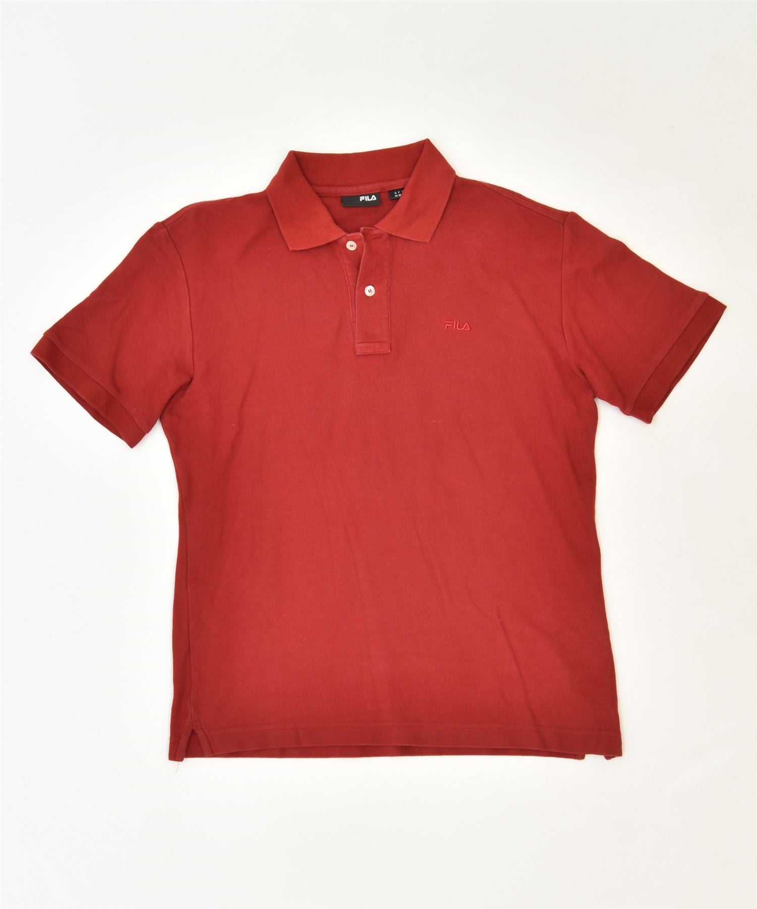 image of FILA Mens Polo Shirt Small Burgundy Cotton