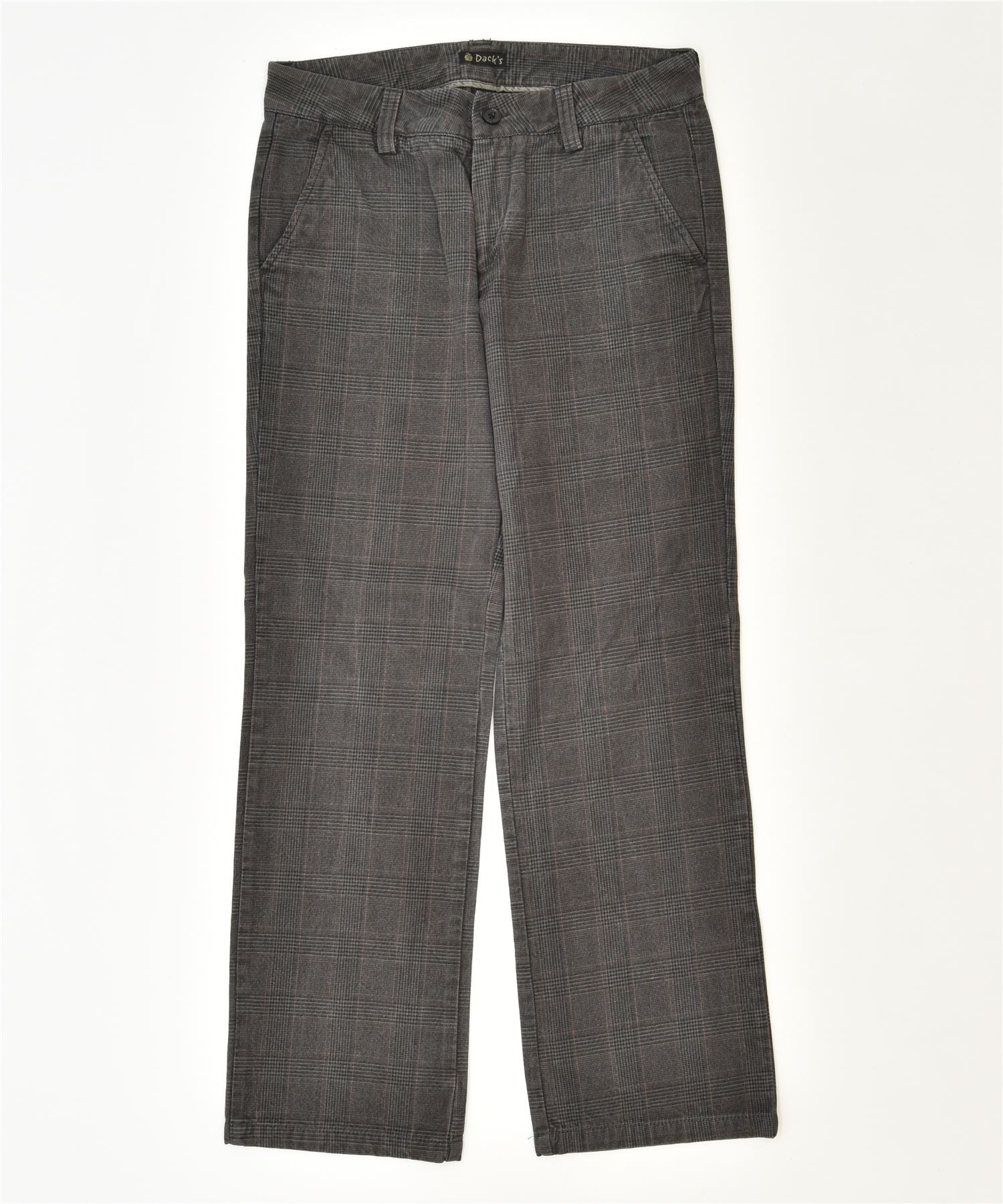 image of DACK'S Womens Straight Chino Trousers IT 46 Large W34 L31 Grey Classic