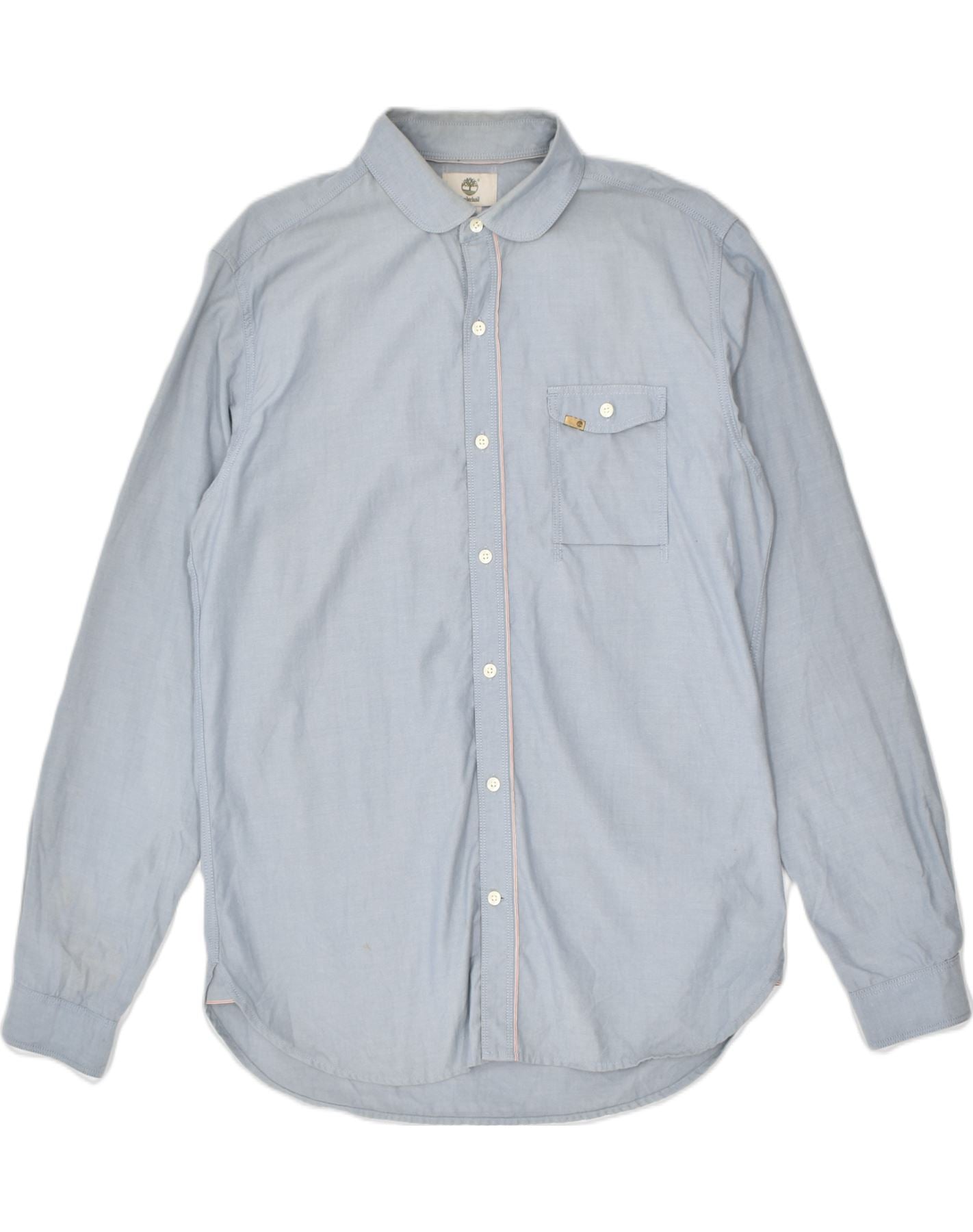 image of TIMBERLAND Mens Slim Fit Shirt Medium Grey Cotton