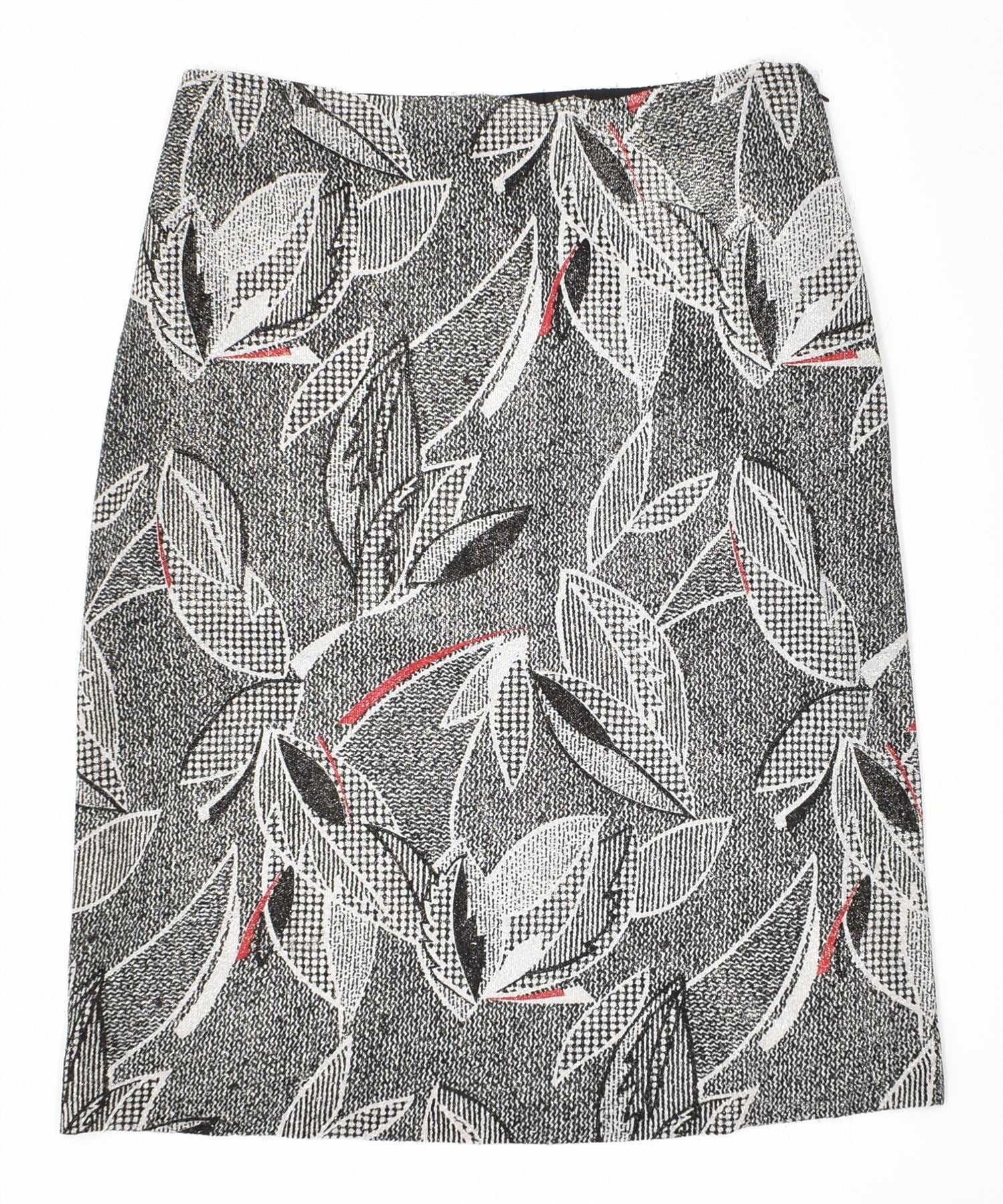 image of VINTAGE Womens Straight Skirt W30 Medium Grey Floral